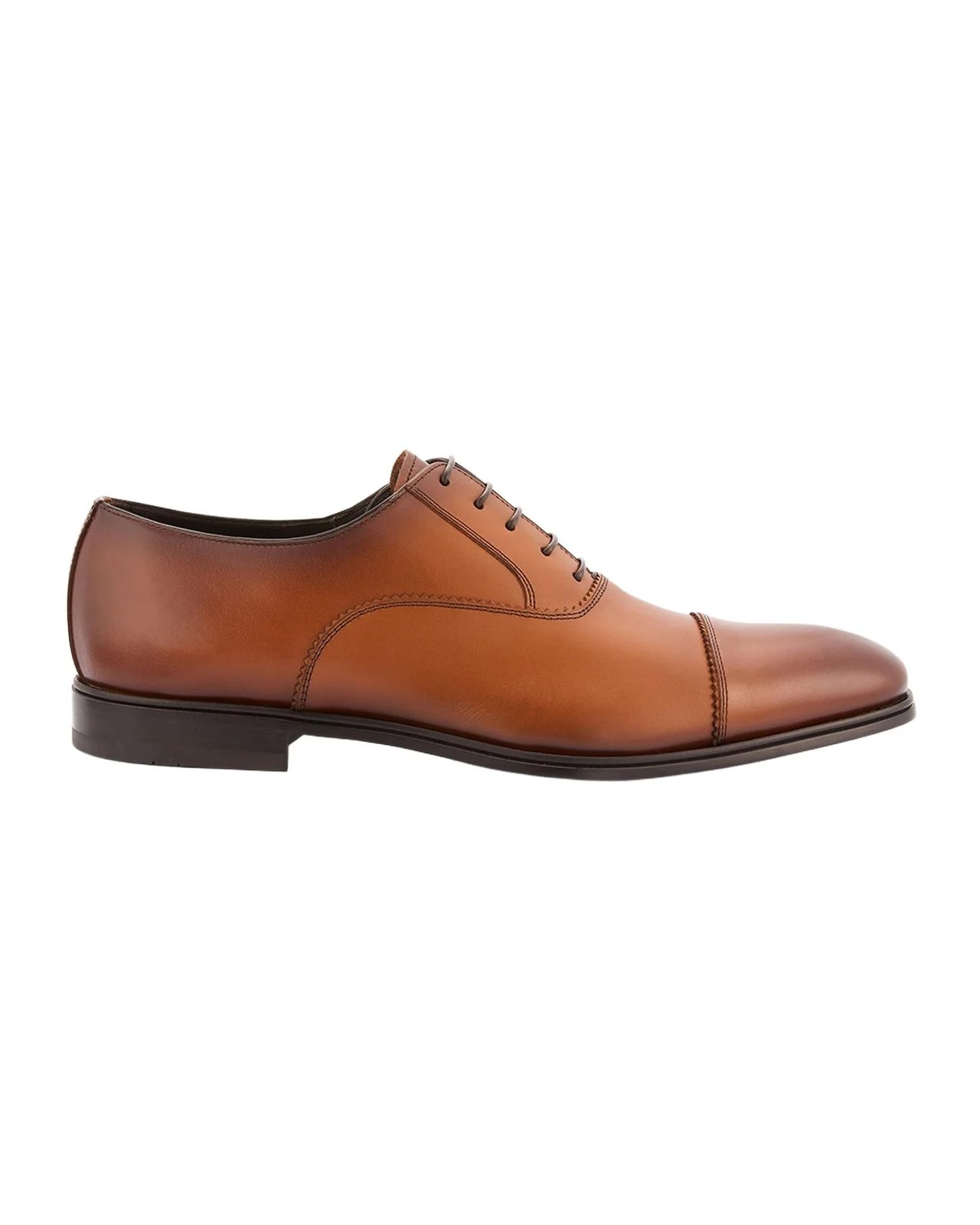 Ferragamo Men's Boston Brogue Leather Cap-Toe Oxfords