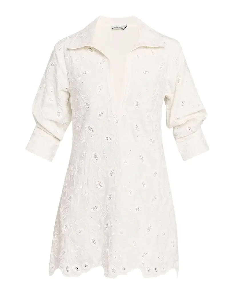 Simkhai Freya Embroidered Mini Dress | Image 1 Simkhai Freya Embroidered Mini Dress | Image 1