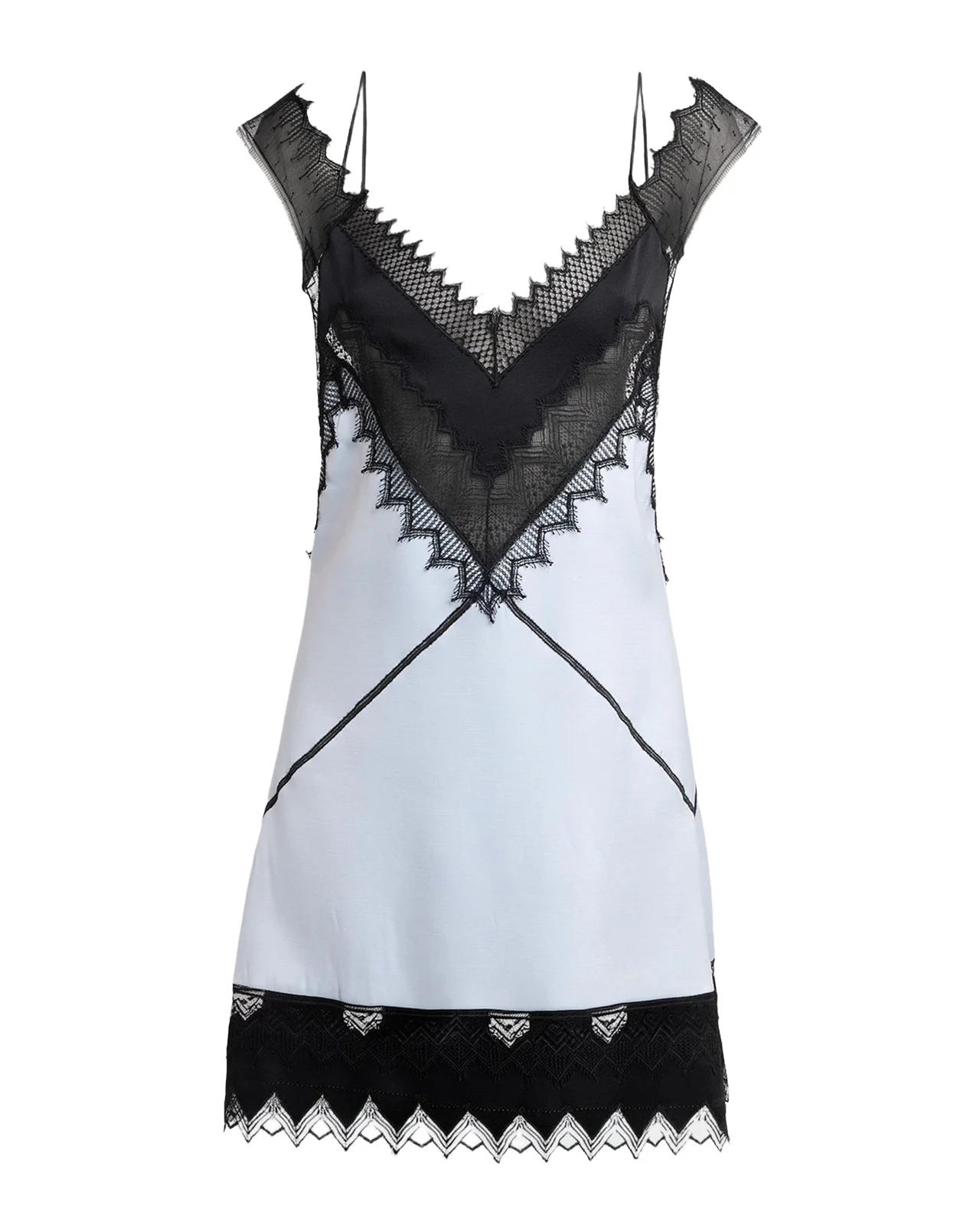 Silk Wool Suiting Lace-Trim Mini Dress Silk Wool Suiting Lace-Trim Mini Dress