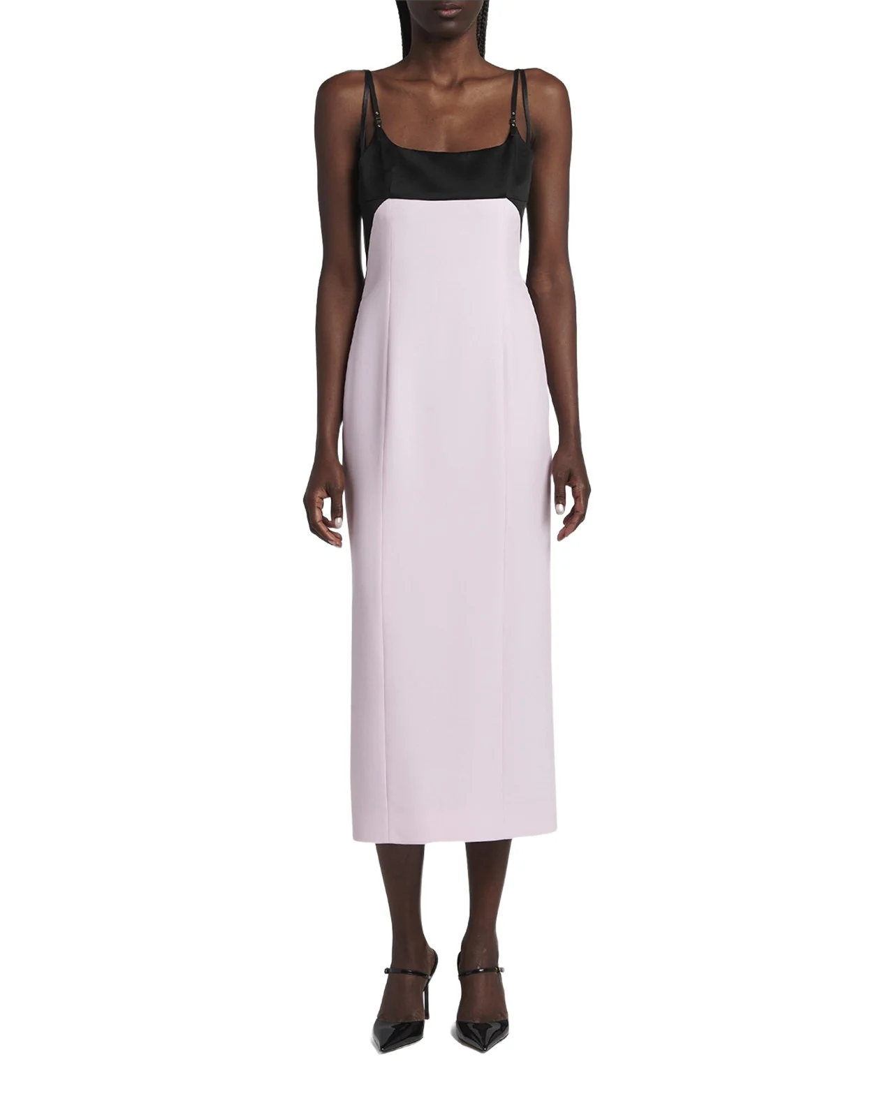 Strappy Silk Crepe Midi Dress