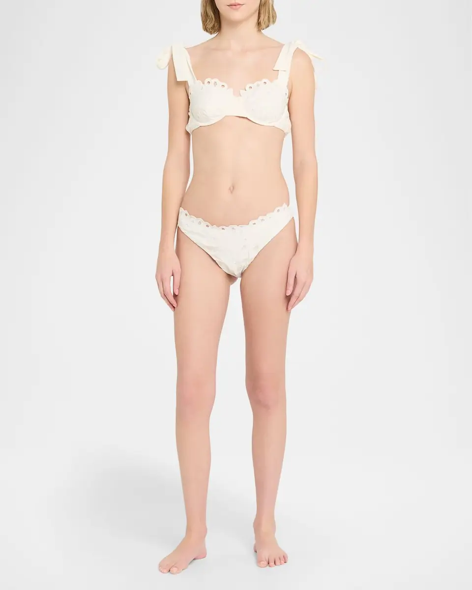 Simkhai Sofie Embroidered Tie-Strap Bikini Top | Thumbnail 2 Simkhai Sofie Embroidered Tie-Strap Bikini Top | Thumbnail 2