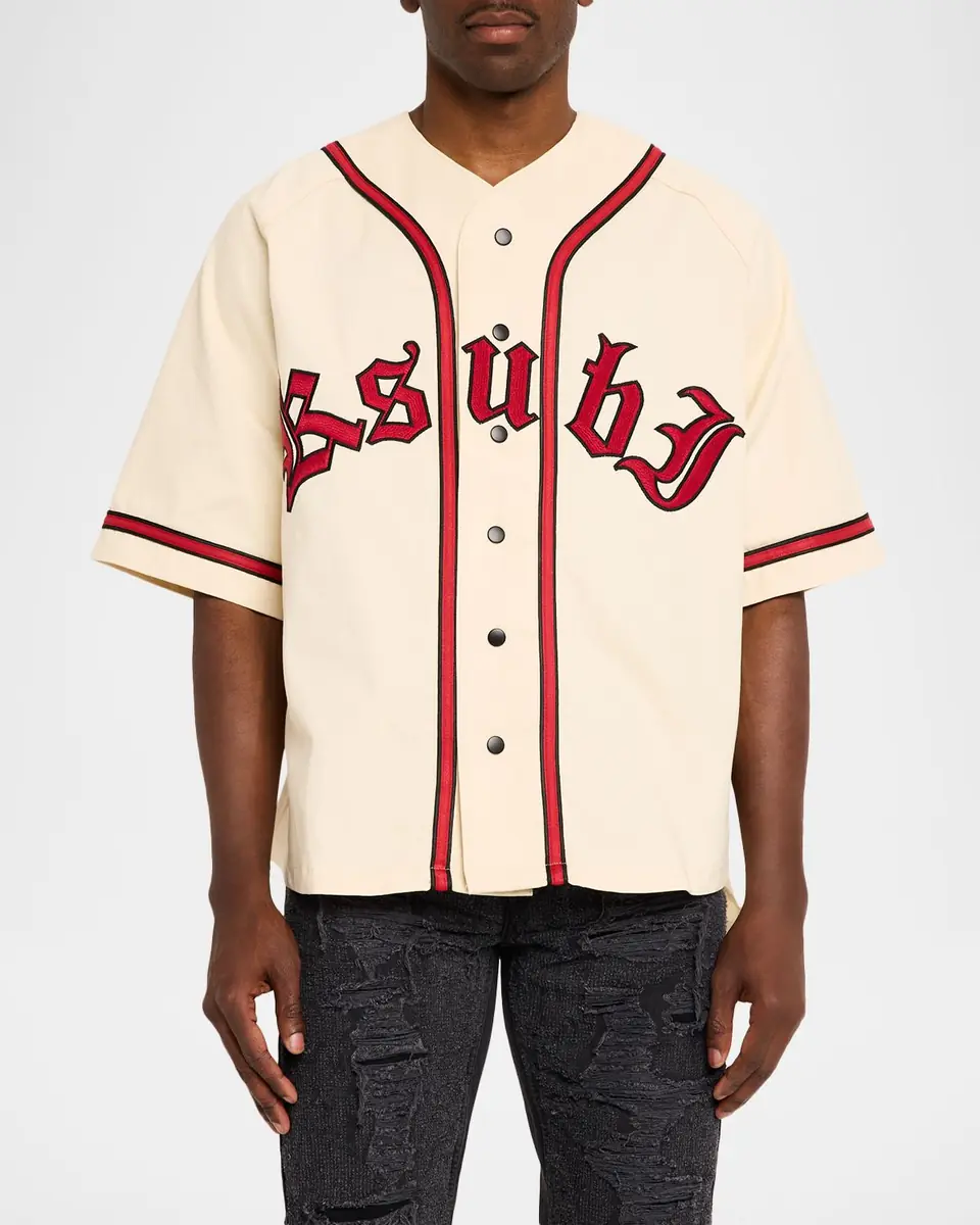 Ksubi Men's Kball Embroidered Twill Baseball Jersey | Thumbnail 4 Ksubi Men's Kball Embroidered Twill Baseball Jersey | Thumbnail 4