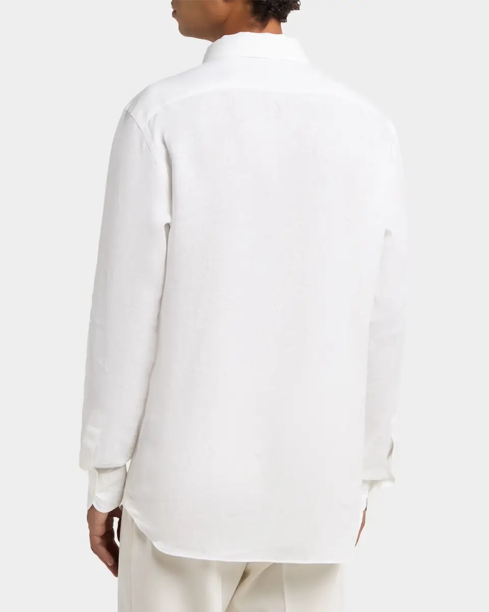 ZEGNA Men's Oasi Lino Button-Down Shirt | Thumbnail 2