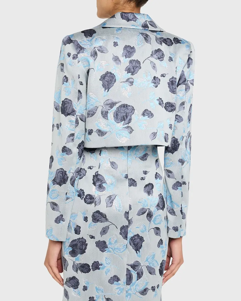 PRABAL GURUNG Metallic Floral Jacquard Bolero Jacket | Thumbnail 3