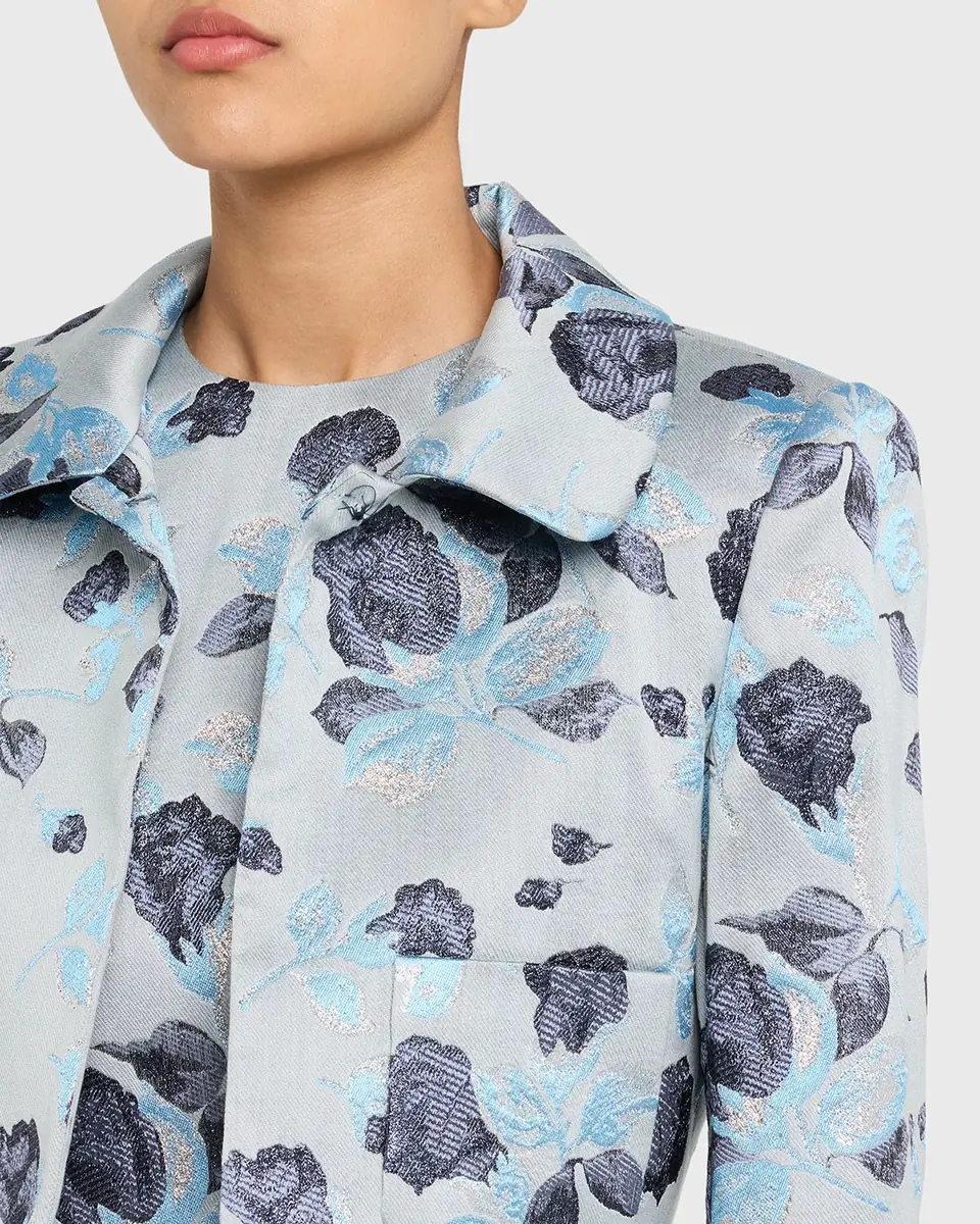 PRABAL GURUNG Metallic Floral Jacquard Bolero Jacket | Thumbnail 5