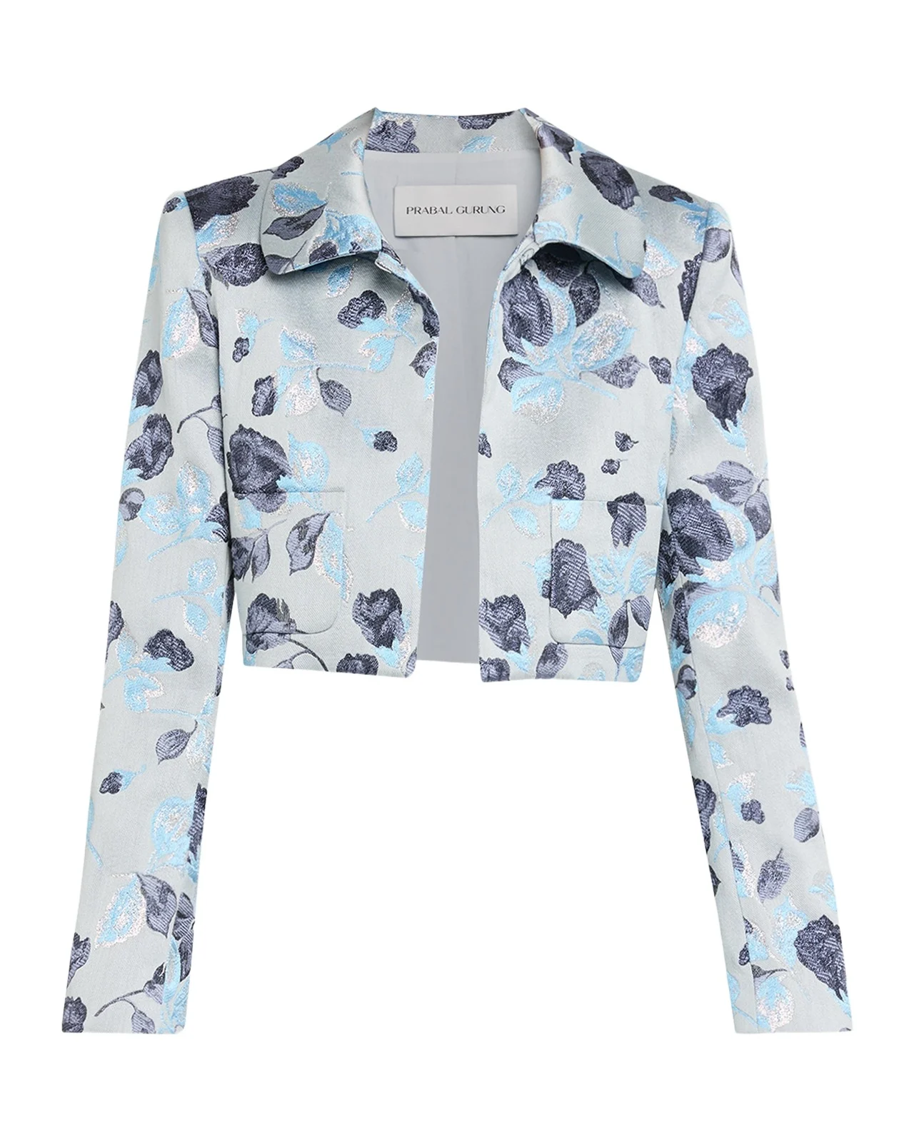 Metallic Floral Jacquard Bolero Jacket