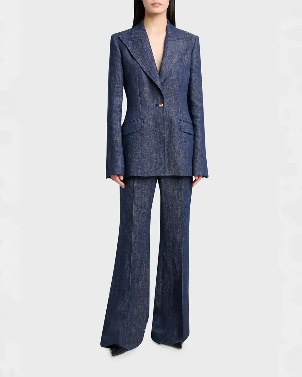 Gabriela Hearst Rhein Pintuck Linen Flare Pants | Thumbnail 2 Gabriela Hearst Rhein Pintuck Linen Flare Pants | Thumbnail 2