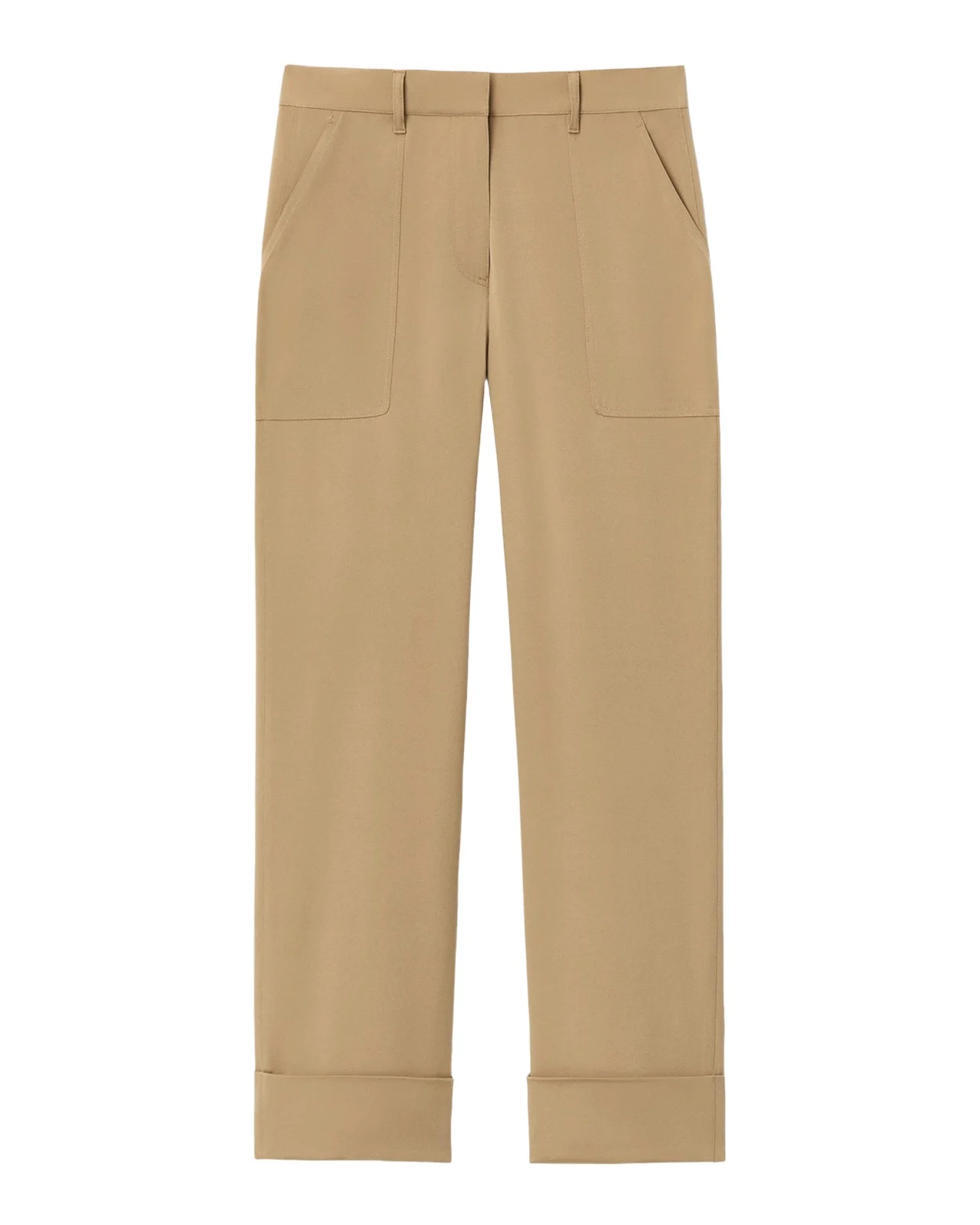 Lafayette 148 New York Cuffed Straight-Leg Silk Georgette Pants