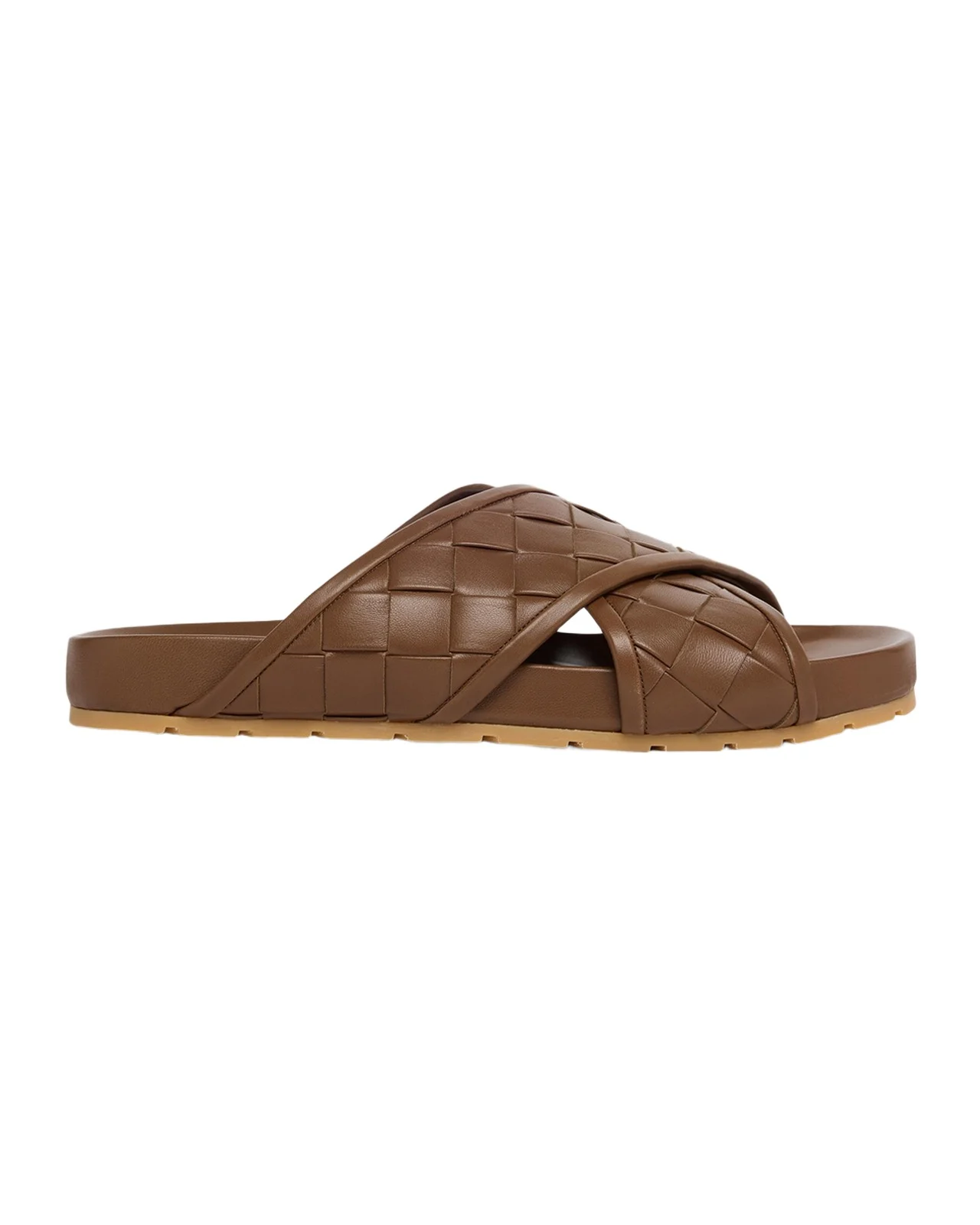 Bottega Veneta Men's Tarik Intrecciato Leather Crisscross Sandals