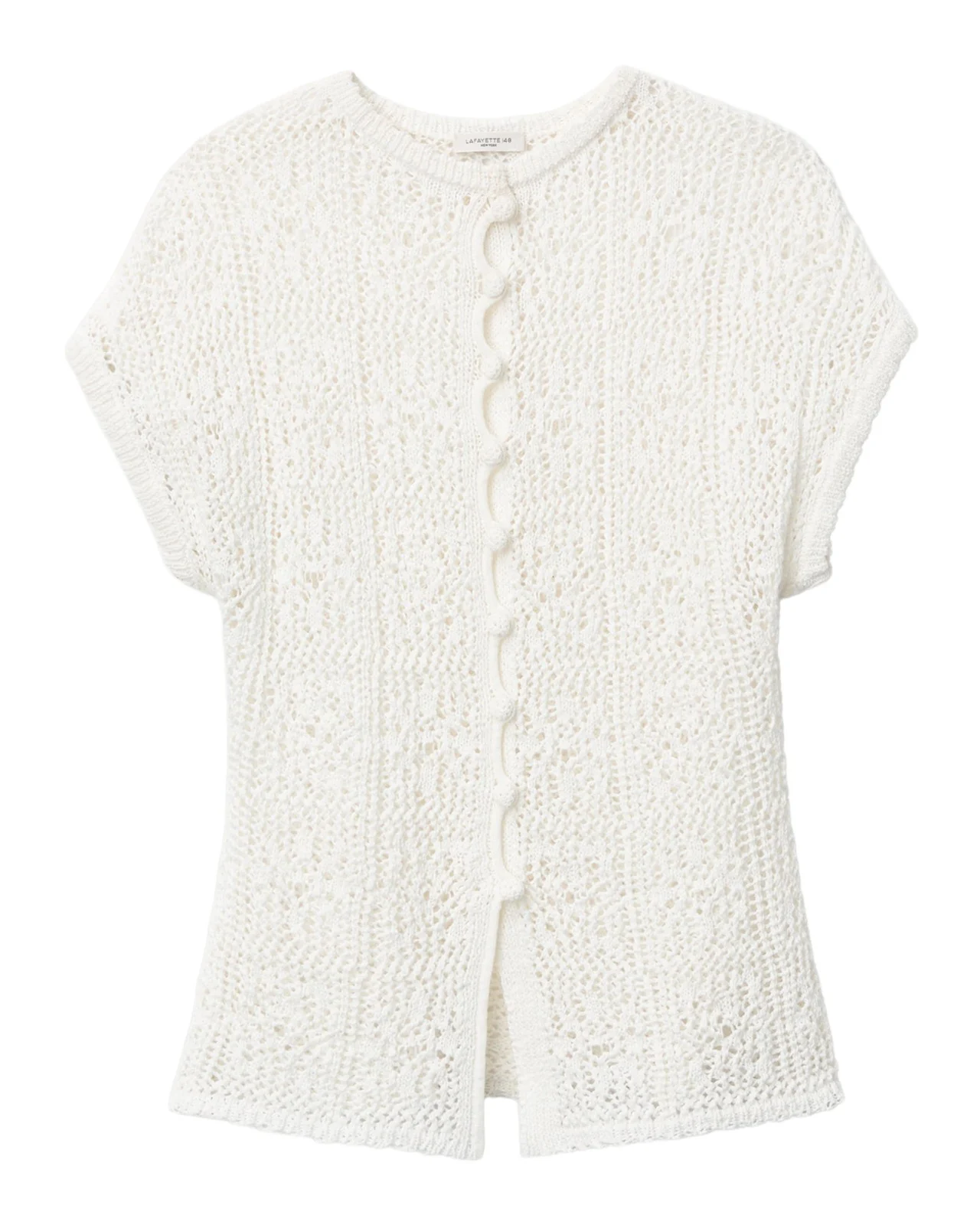 Lace-Stitch Cotton Knit Sweater Lace-Stitch Cotton Knit Sweater