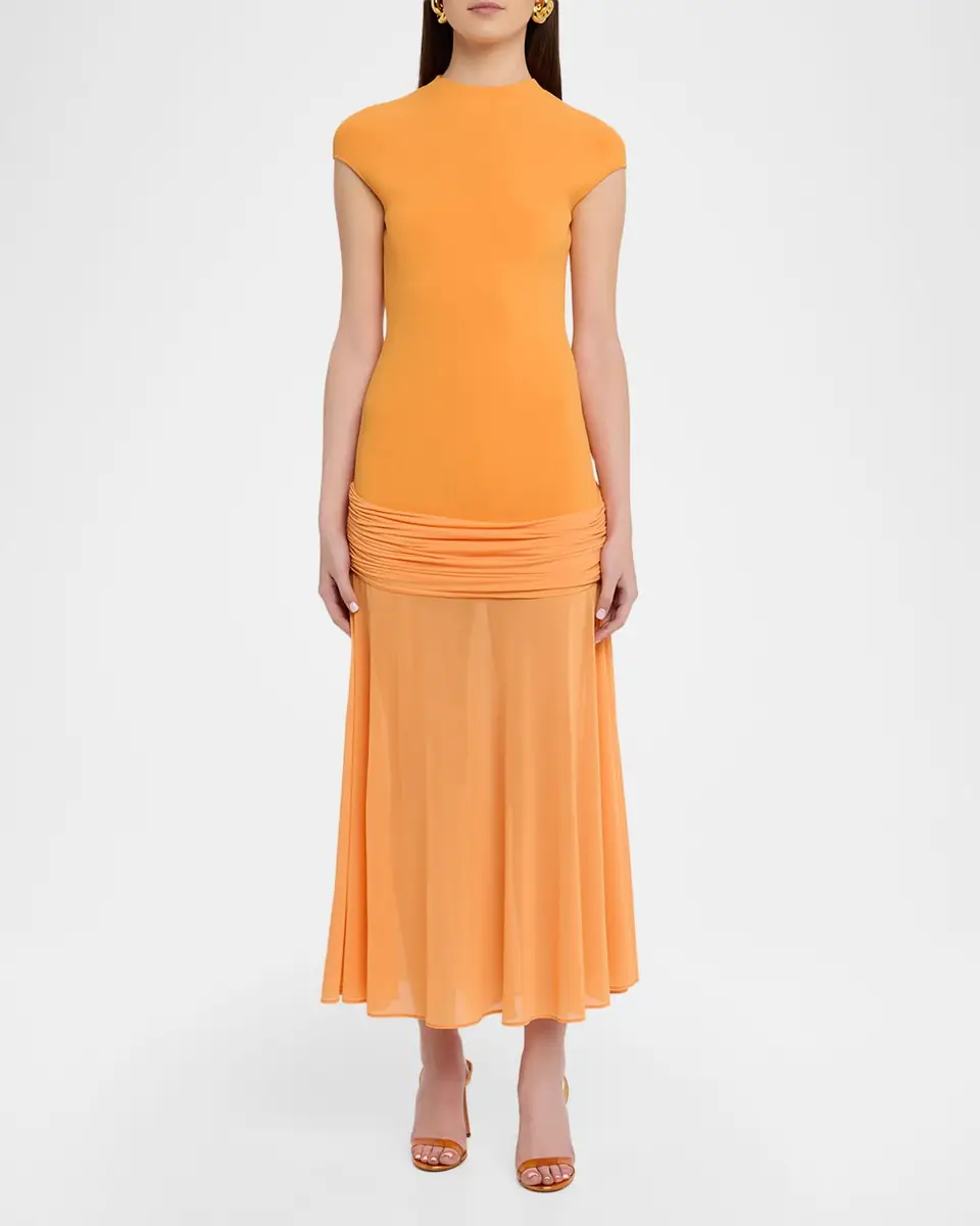 Et Ochs Nola Mock-Neck Combo Midi Dress | Thumbnail 2 Et Ochs Nola Mock-Neck Combo Midi Dress | Thumbnail 2