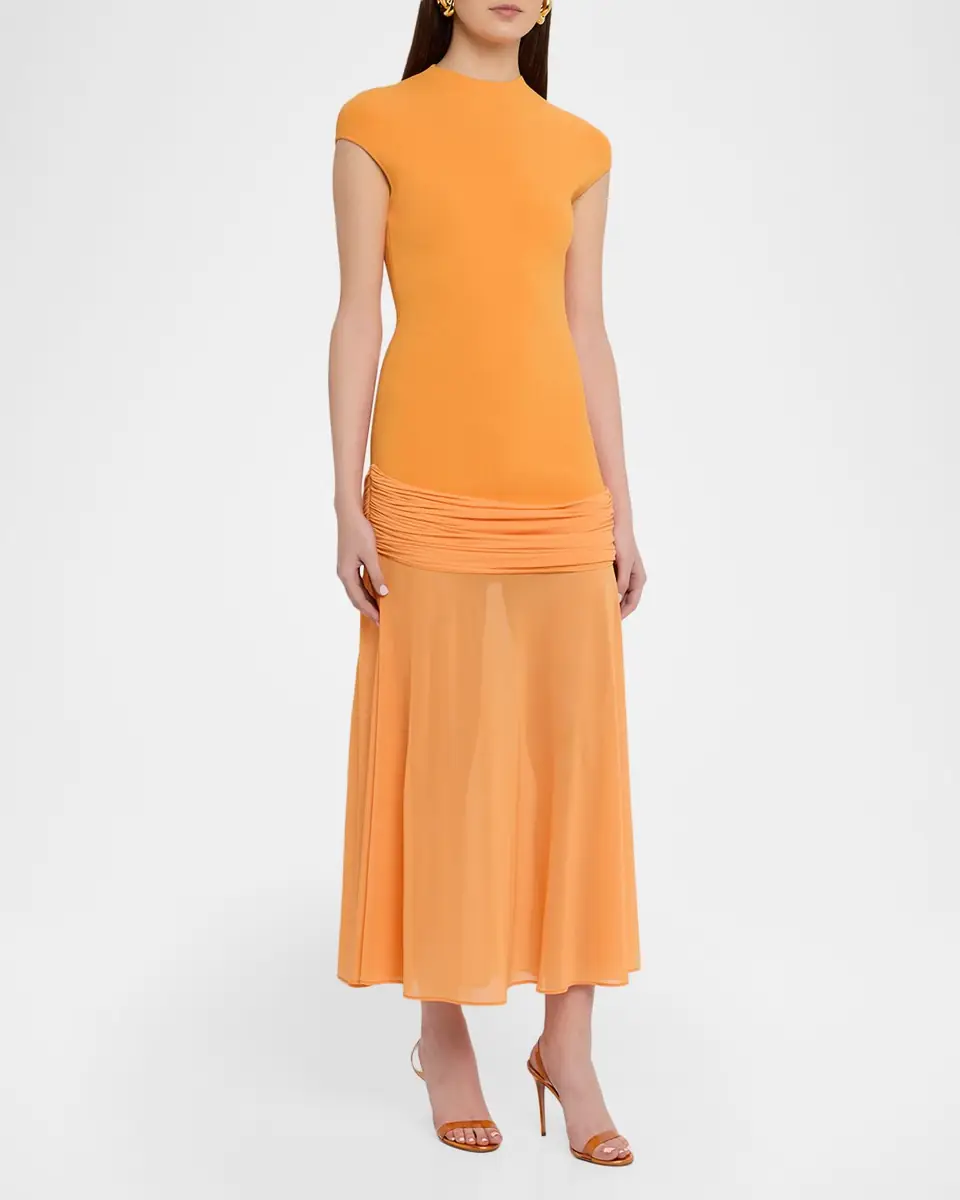 Et Ochs Nola Mock-Neck Combo Midi Dress | Thumbnail 4 Et Ochs Nola Mock-Neck Combo Midi Dress | Thumbnail 4