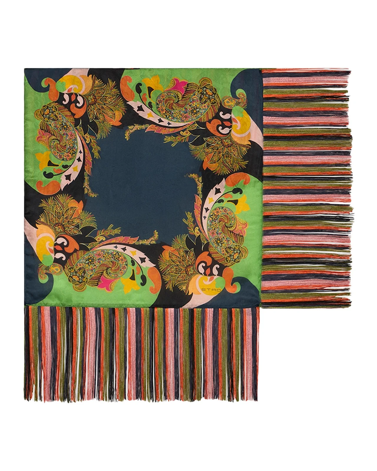 Silk Fringe-Trim Foulard Silk Fringe-Trim Foulard