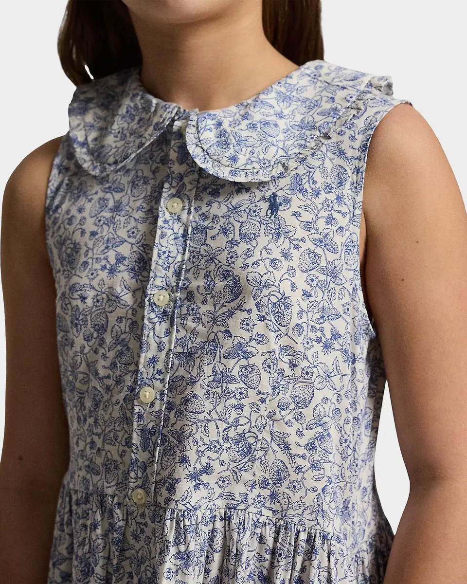 Polo Ralph Lauren Little Girl's & Girl's Floral Slub Cotton Shirtdress | Thumbnail 5 Polo Ralph Lauren Little Girl's & Girl's Floral Slub Cotton Shirtdress | Thumbnail 5