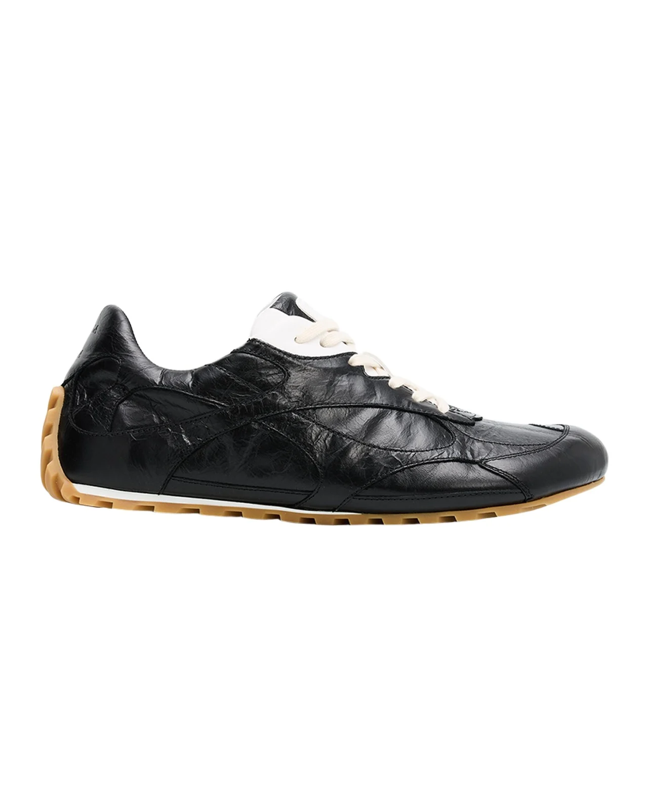 Men's Crinkle Leather Intreccio-Sole Low-Top Sneakers Men's Crinkle Leather Intreccio-Sole Low-Top Sneakers
