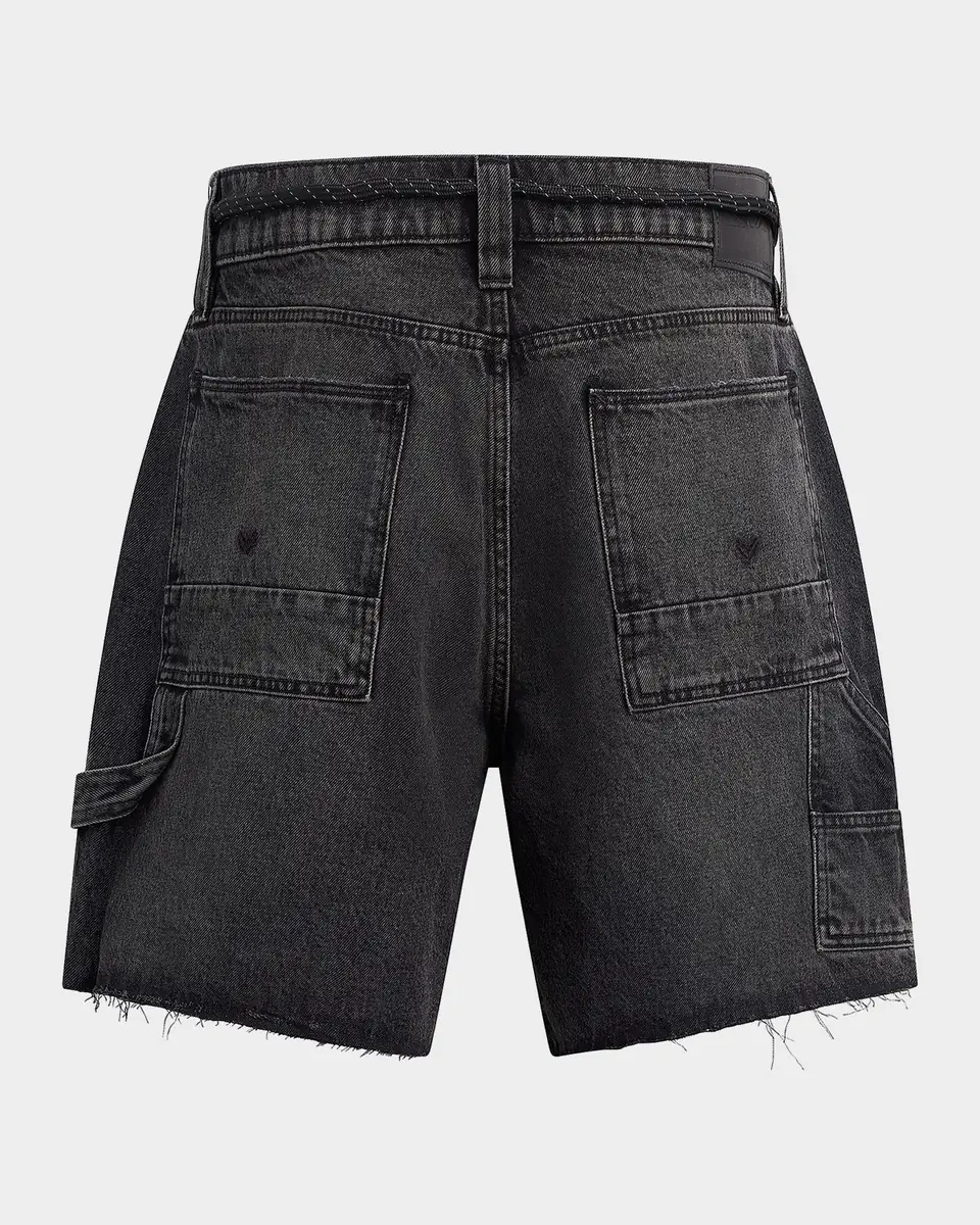 Hudson Men's Men's Black Denim Belted Carpenter Shorts | Thumbnail 2 Hudson Men's Men's Black Denim Belted Carpenter Shorts | Thumbnail 2
