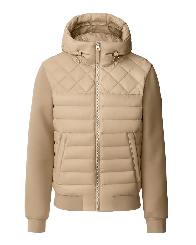 Mackage Men's Fletcher Mixed-Media Down Hooded Jacket | Image 1 Mackage Men's Fletcher Mixed-Media Down Hooded Jacket | Image 1