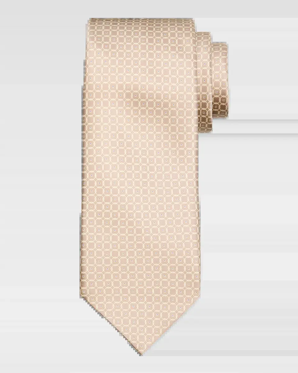 Stefano Ricci Men's Geometric Circle Jacquard Silk Tie | Thumbnail 2 Stefano Ricci Men's Geometric Circle Jacquard Silk Tie | Thumbnail 2