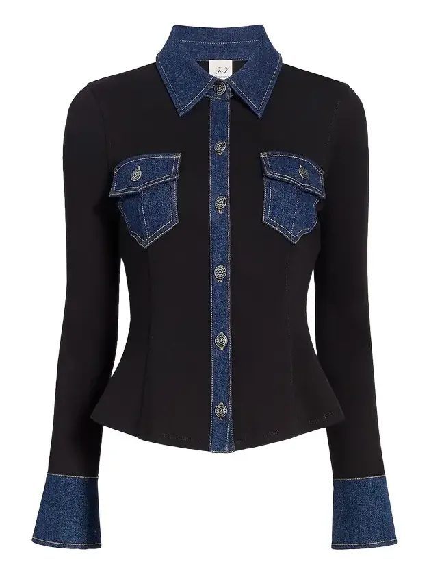 Aliza Denim Button-Front Shirt