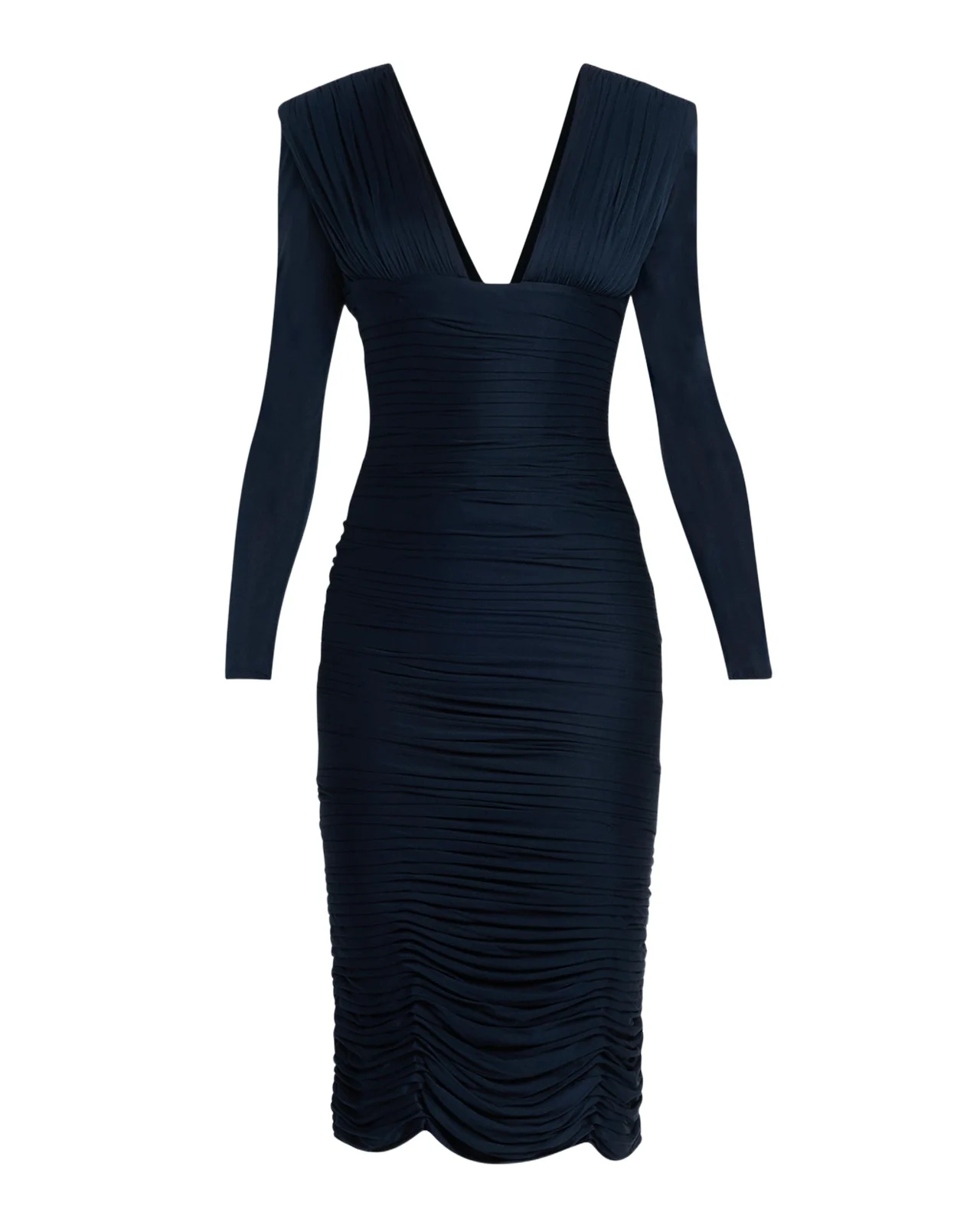 Gathered Long-Sleeve Midi Dress Gathered Long-Sleeve Midi Dress