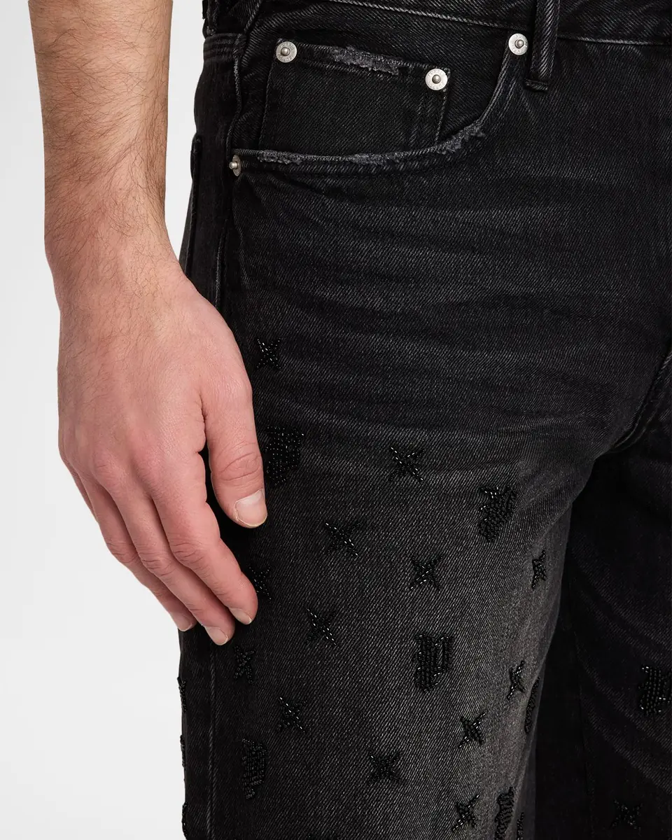 PURPLE Men's P059 Beaded Monogram Shorts | Thumbnail 5