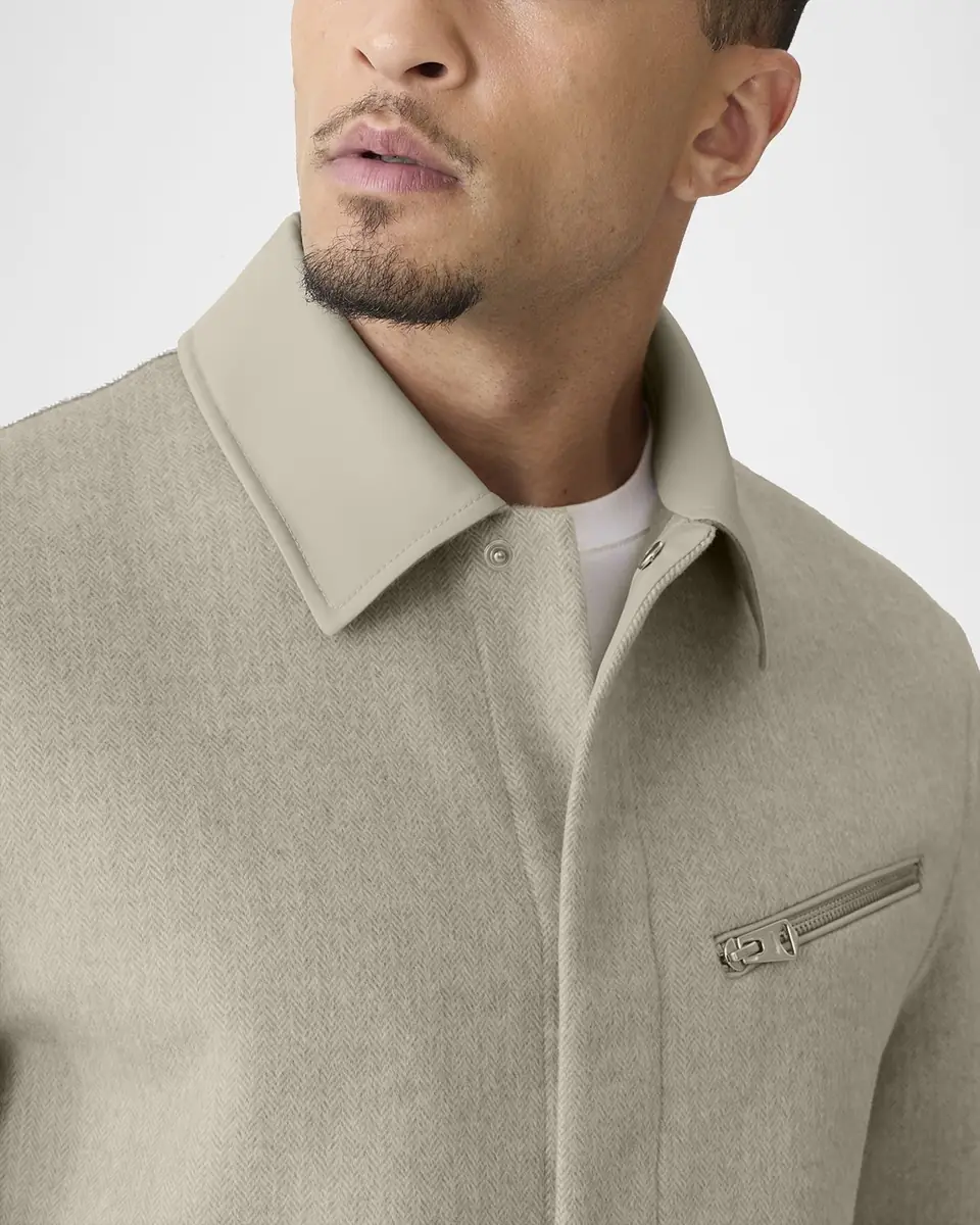 Mackage Men's Hayes Double-Face Herringbone Wool Shirt Jacket | Thumbnail 4