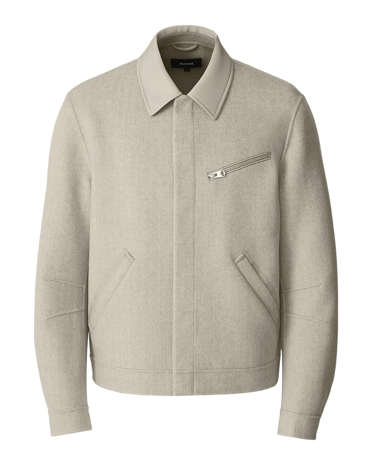 Mackage Men's Hayes Double-Face Herringbone Wool Shirt Jacket