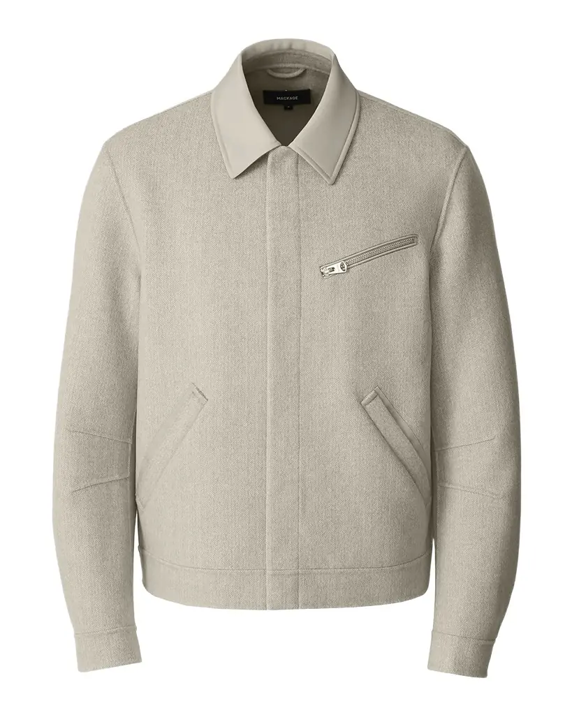 Mackage Men's Hayes Double-Face Herringbone Wool Shirt Jacket | Image 1 Mackage Men's Hayes Double-Face Herringbone Wool Shirt Jacket | Image 1