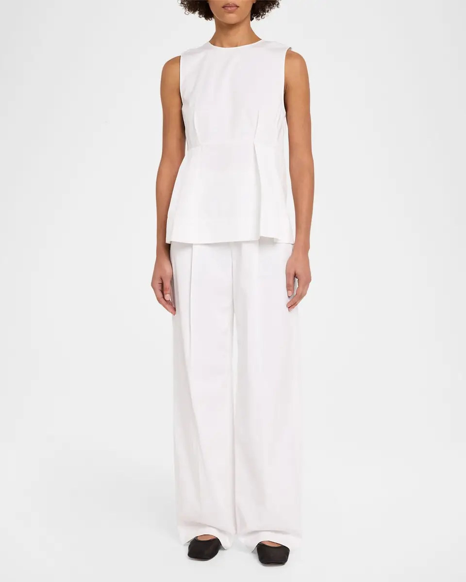 Vince Camille Mid-Rise Cotton-Blend Trousers | Thumbnail 2 Vince Camille Mid-Rise Cotton-Blend Trousers | Thumbnail 2