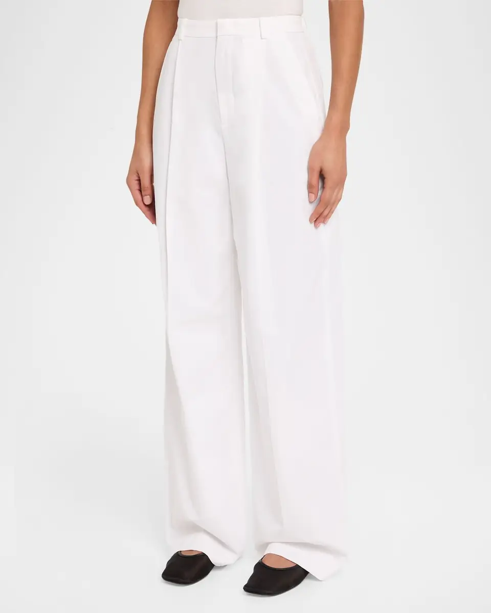 Vince Camille Mid-Rise Cotton-Blend Trousers | Thumbnail 4 Vince Camille Mid-Rise Cotton-Blend Trousers | Thumbnail 4