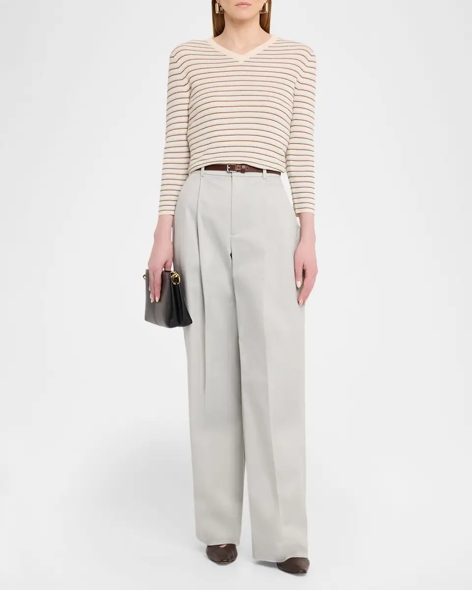 Vince Camille Mid-Rise Cotton-Blend Trousers | Thumbnail 2 Vince Camille Mid-Rise Cotton-Blend Trousers | Thumbnail 2