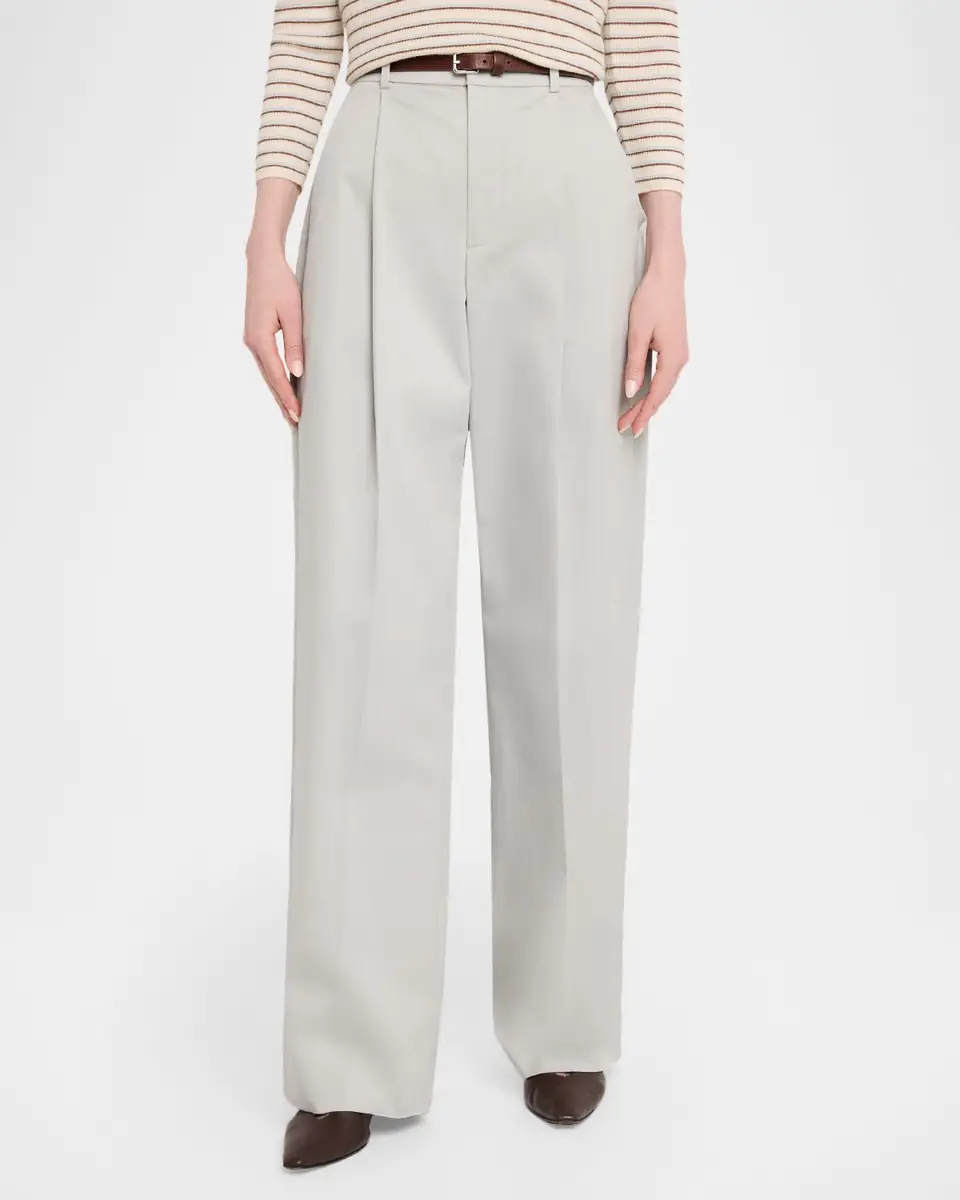 Vince Camille Mid-Rise Cotton-Blend Trousers | Thumbnail 4 Vince Camille Mid-Rise Cotton-Blend Trousers | Thumbnail 4