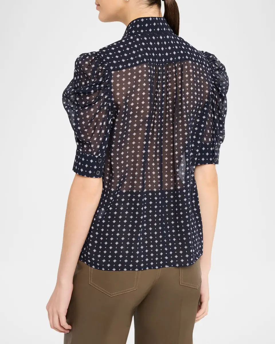 FRAME The Tie Print Gillian Blouse | Thumbnail 3 FRAME The Tie Print Gillian Blouse | Thumbnail 3
