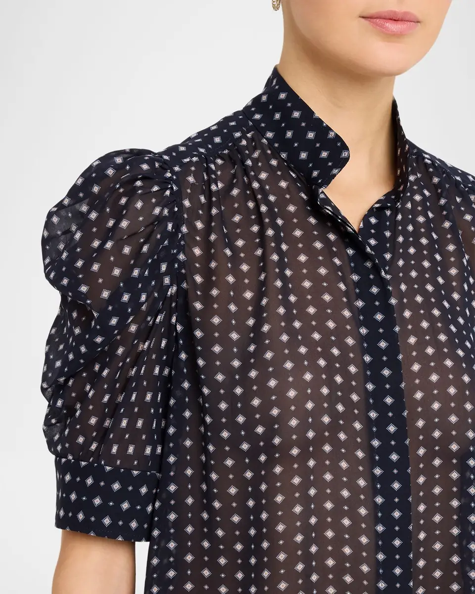 FRAME The Tie Print Gillian Blouse | Thumbnail 5 FRAME The Tie Print Gillian Blouse | Thumbnail 5