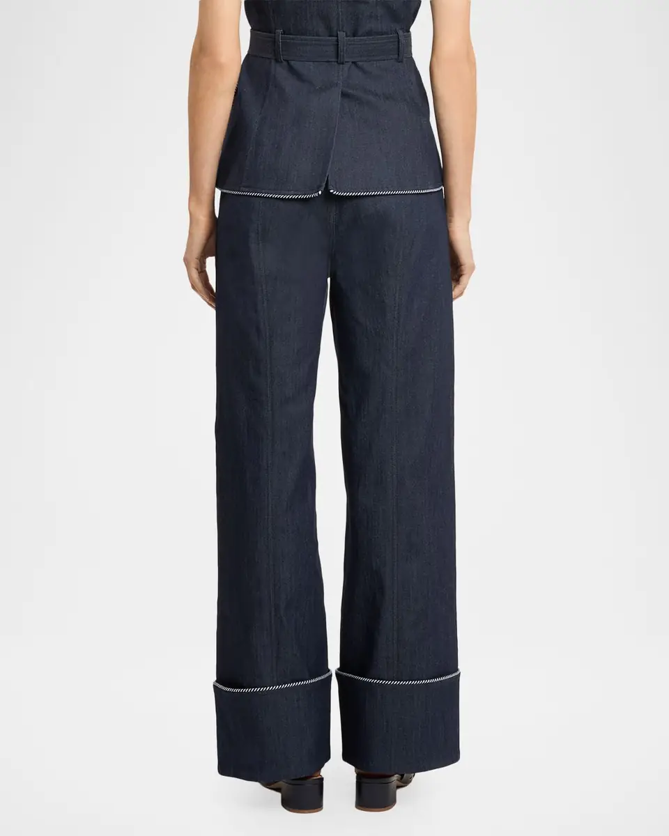 Cinq à Sept Wide-Leg Twist-Trim Jeans | Thumbnail 3 Cinq à Sept Wide-Leg Twist-Trim Jeans | Thumbnail 3