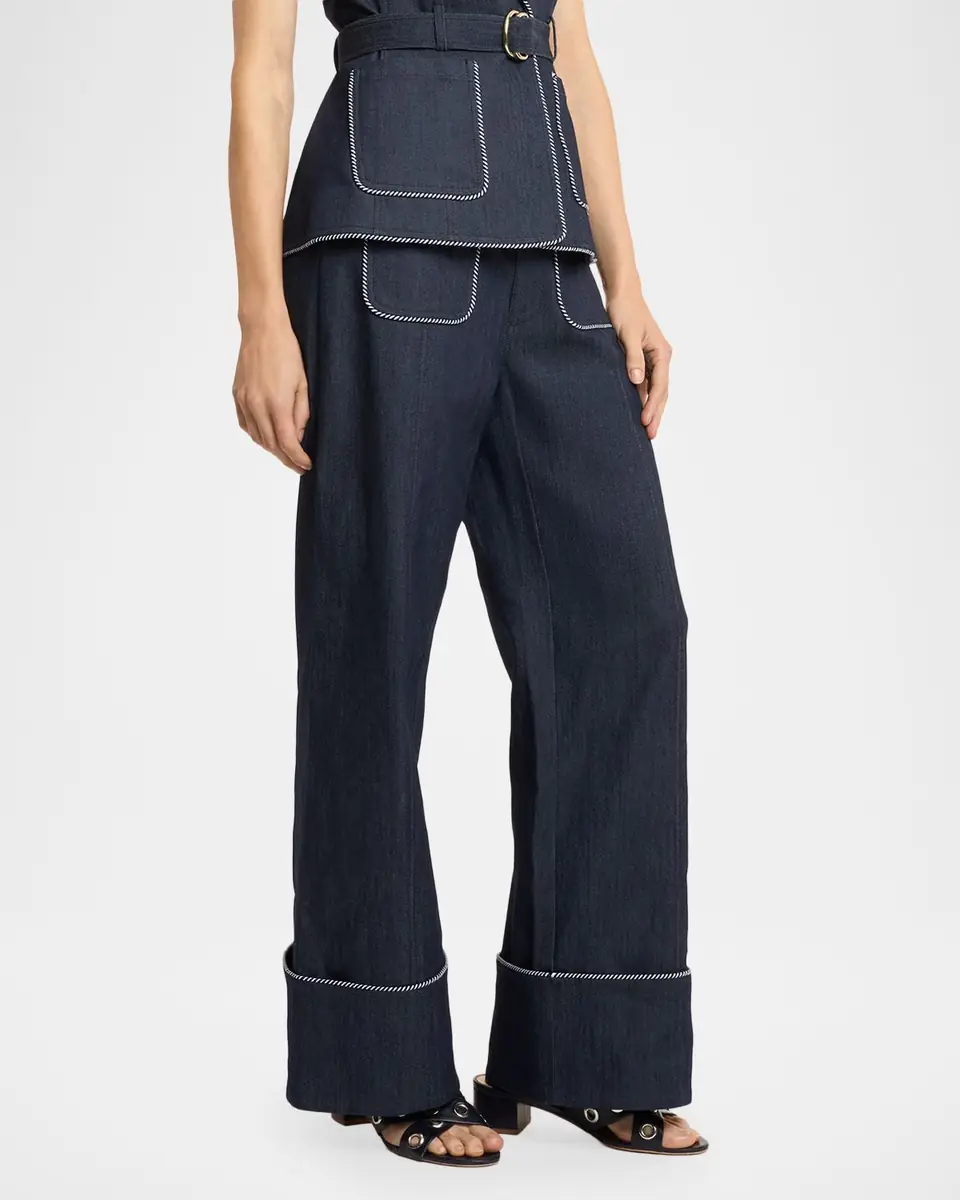 Cinq à Sept Wide-Leg Twist-Trim Jeans | Thumbnail 4 Cinq à Sept Wide-Leg Twist-Trim Jeans | Thumbnail 4
