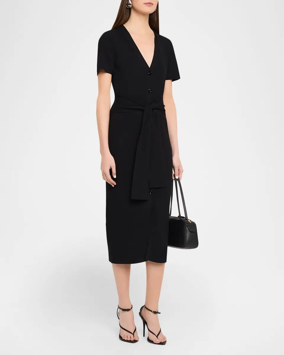 Toccin Agnes Ribbed Tie-Front Shirtdress | Thumbnail 4 Toccin Agnes Ribbed Tie-Front Shirtdress | Thumbnail 4