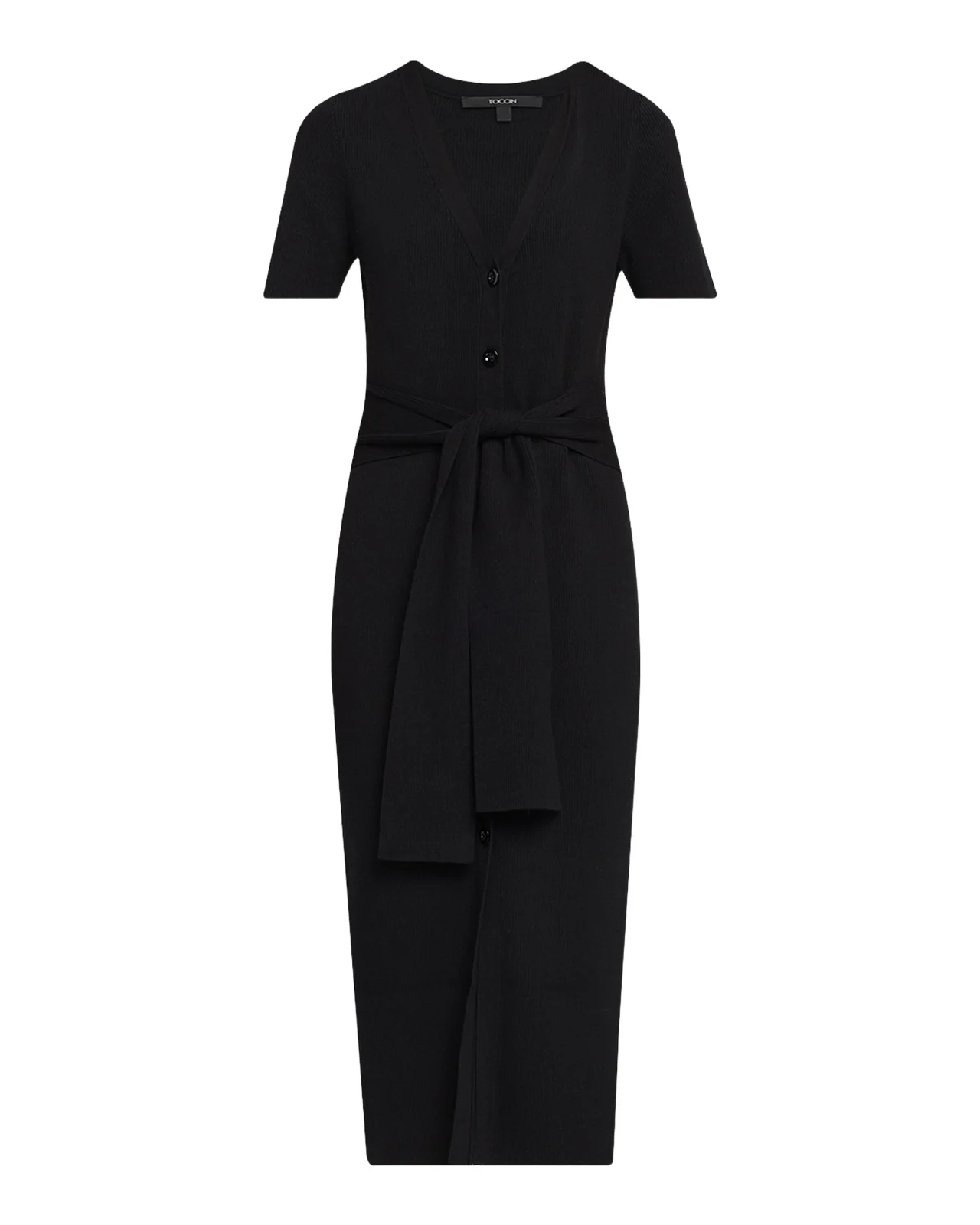 Toccin Agnes Ribbed Tie-Front Shirtdress