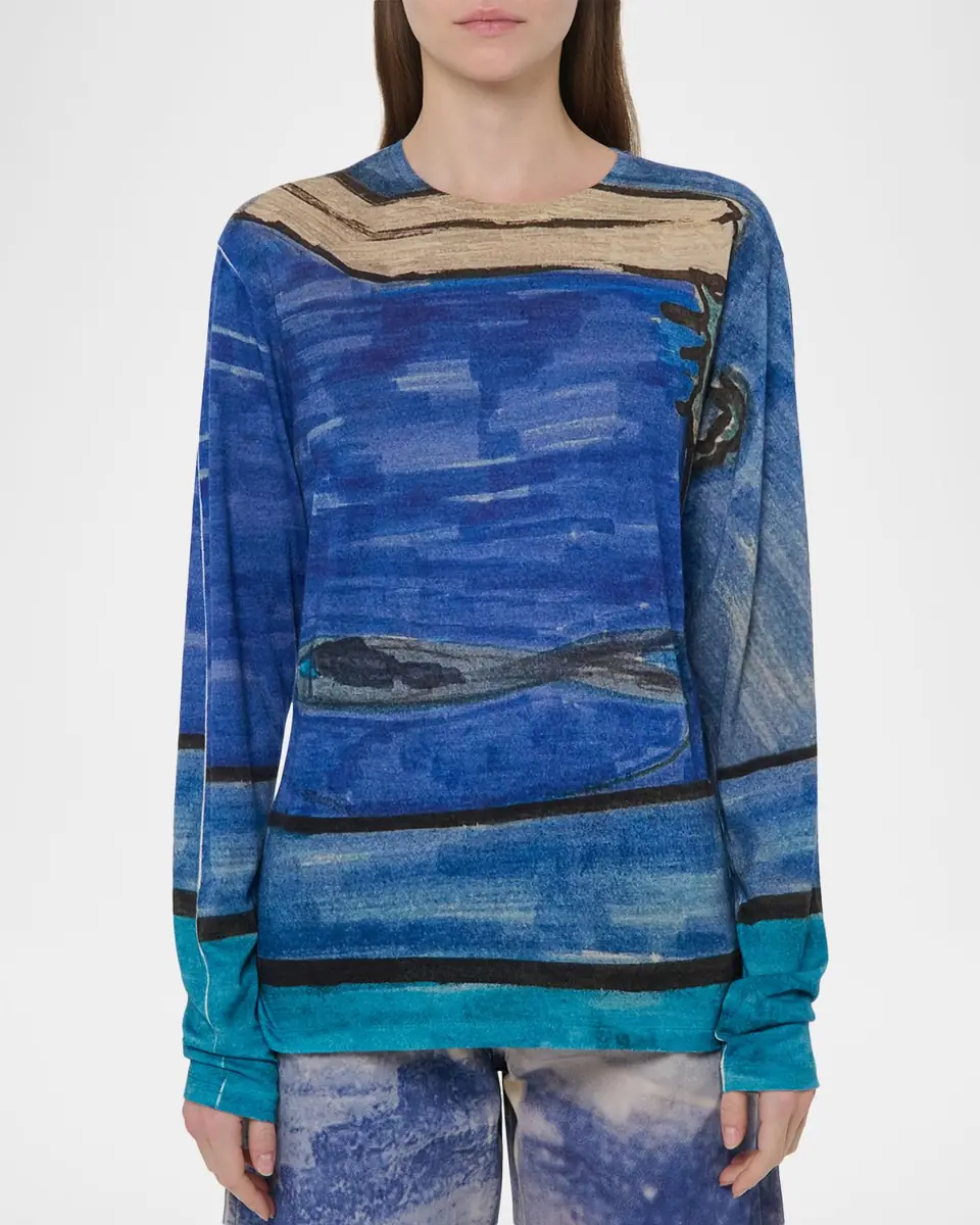 Gabriela Hearst Isaro Long-Sleeve Cashmere Jersey T-Shirt | Thumbnail 3 Gabriela Hearst Isaro Long-Sleeve Cashmere Jersey T-Shirt | Thumbnail 3