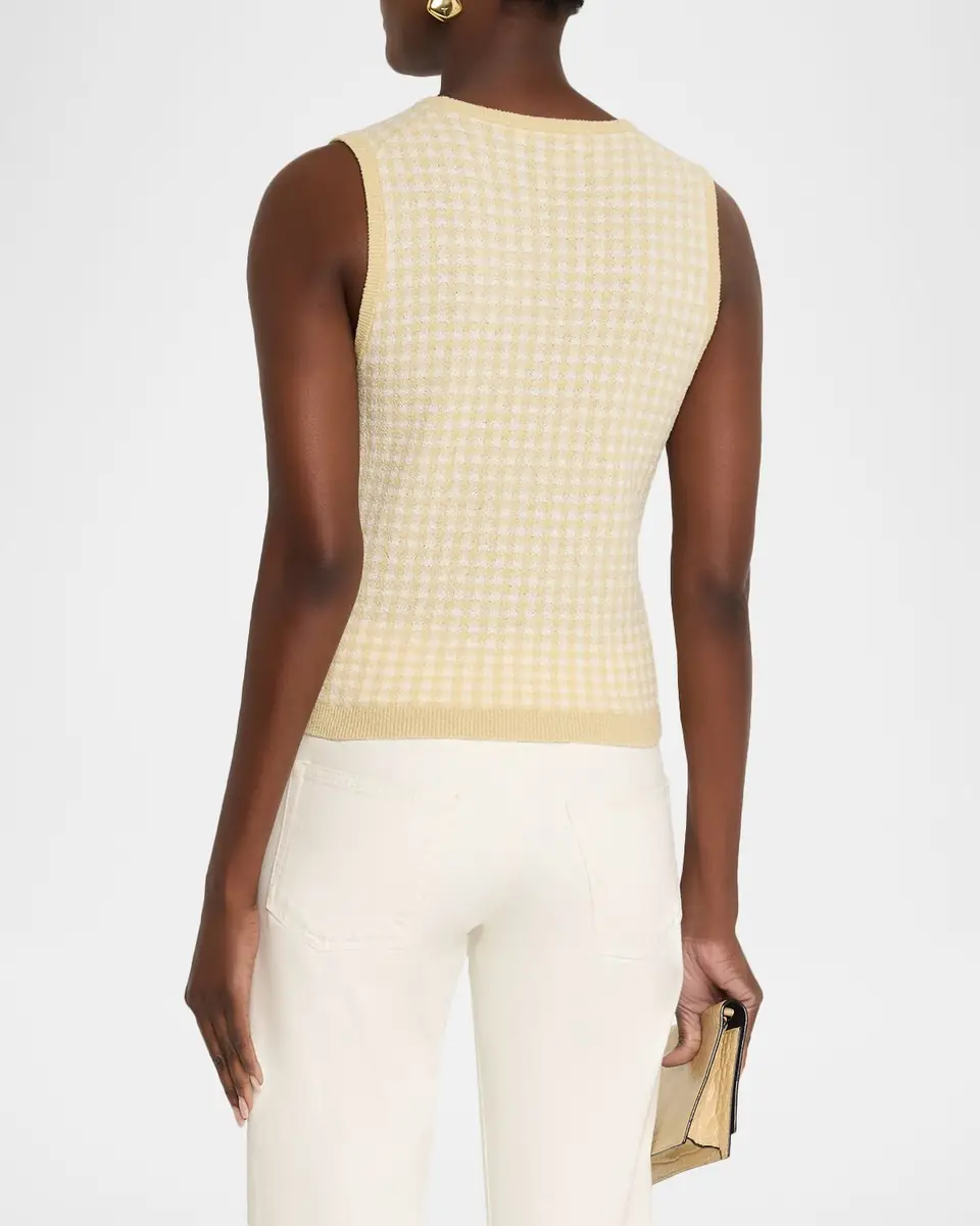 Vince Gingham Knit Tank Top | Thumbnail 3 Vince Gingham Knit Tank Top | Thumbnail 3