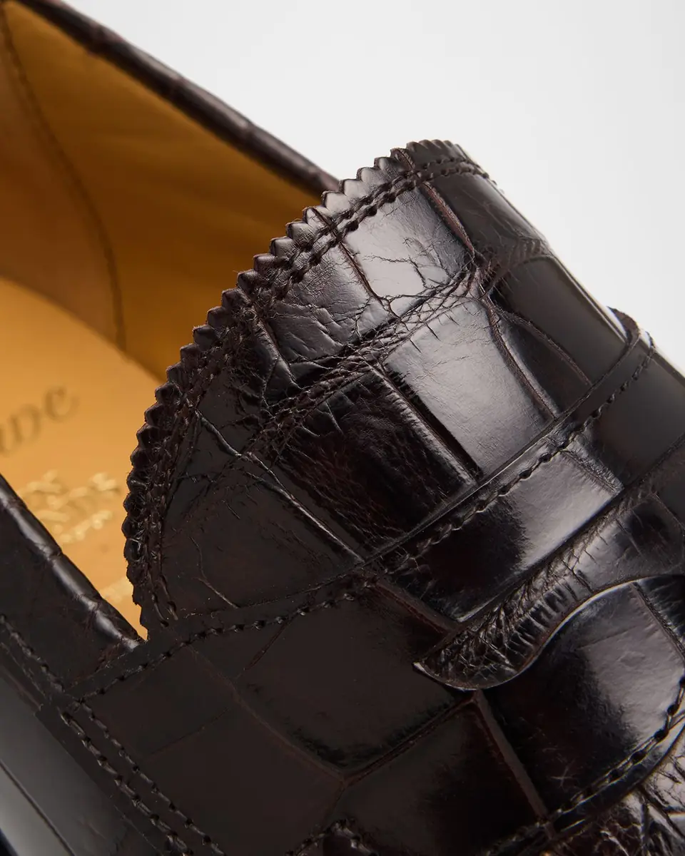 Allen Edmonds Reserve Men's Miller Reserve Crocodile Leather Penny Loafers | Thumbnail 5 Allen Edmonds Reserve Men's Miller Reserve Crocodile Leather Penny Loafers | Thumbnail 5
