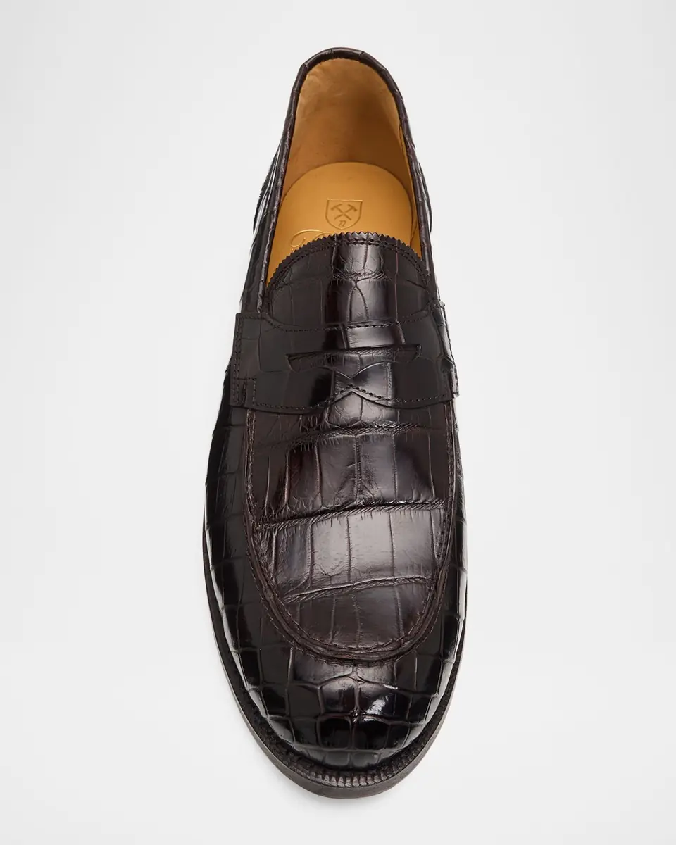 Allen Edmonds Reserve Men's Miller Reserve Crocodile Leather Penny Loafers | Thumbnail 6 Allen Edmonds Reserve Men's Miller Reserve Crocodile Leather Penny Loafers | Thumbnail 6
