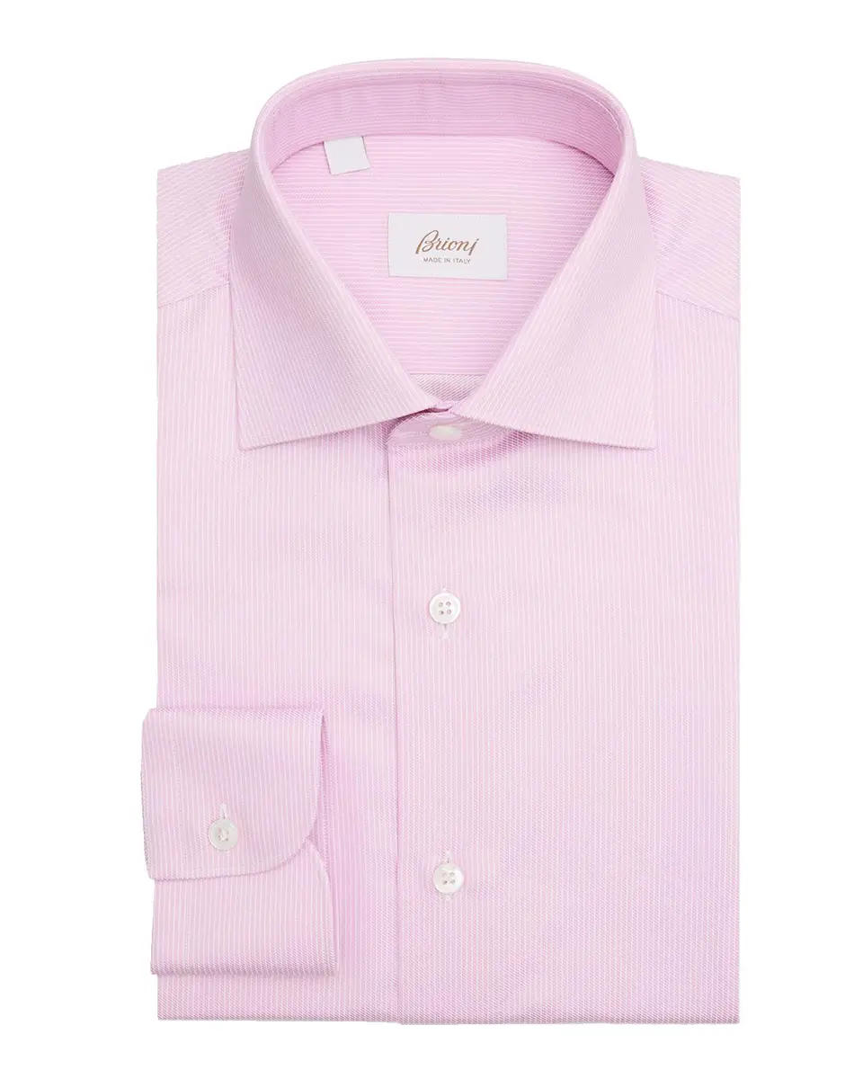 Brioni Men's Cotton Fine-Stripe Dress Shirt | Thumbnail 3 Brioni Men's Cotton Fine-Stripe Dress Shirt | Thumbnail 3