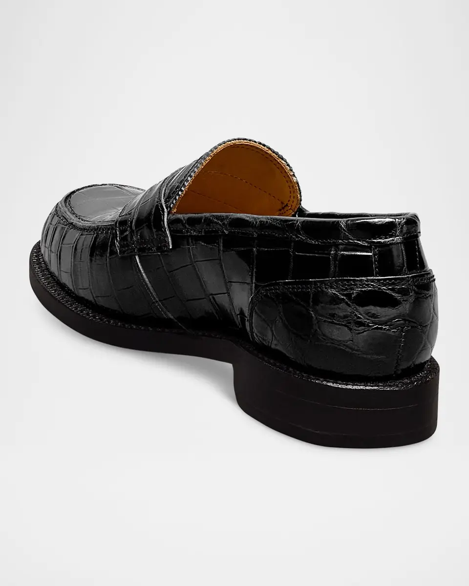 Allen Edmonds Reserve Men's Miller Reserve Croc-Embossed Leather Penny Loafers | Thumbnail 3 Allen Edmonds Reserve Men's Miller Reserve Croc-Embossed Leather Penny Loafers | Thumbnail 3