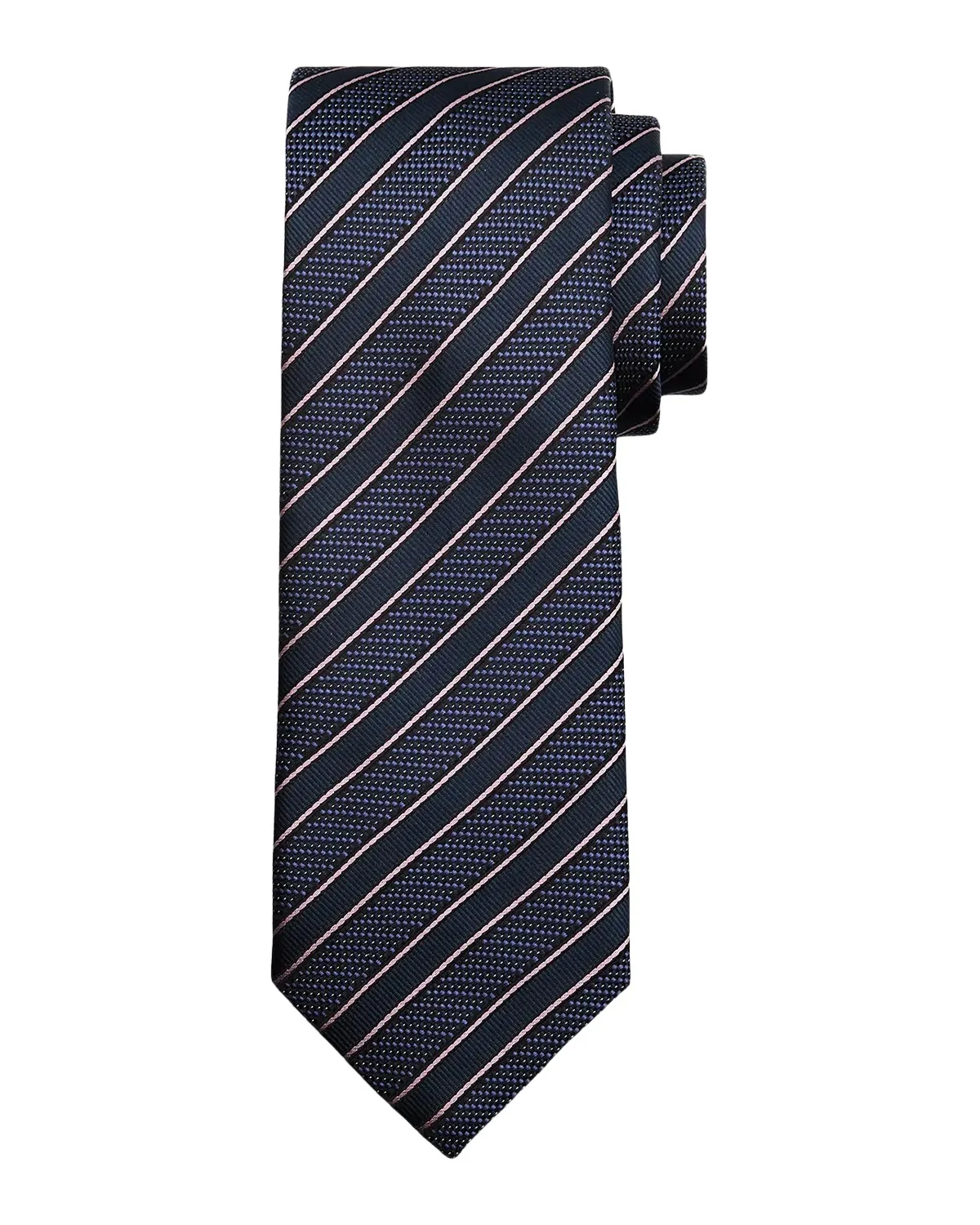 Brioni Men's Diagonal Stripe Jacquard Silk Tie