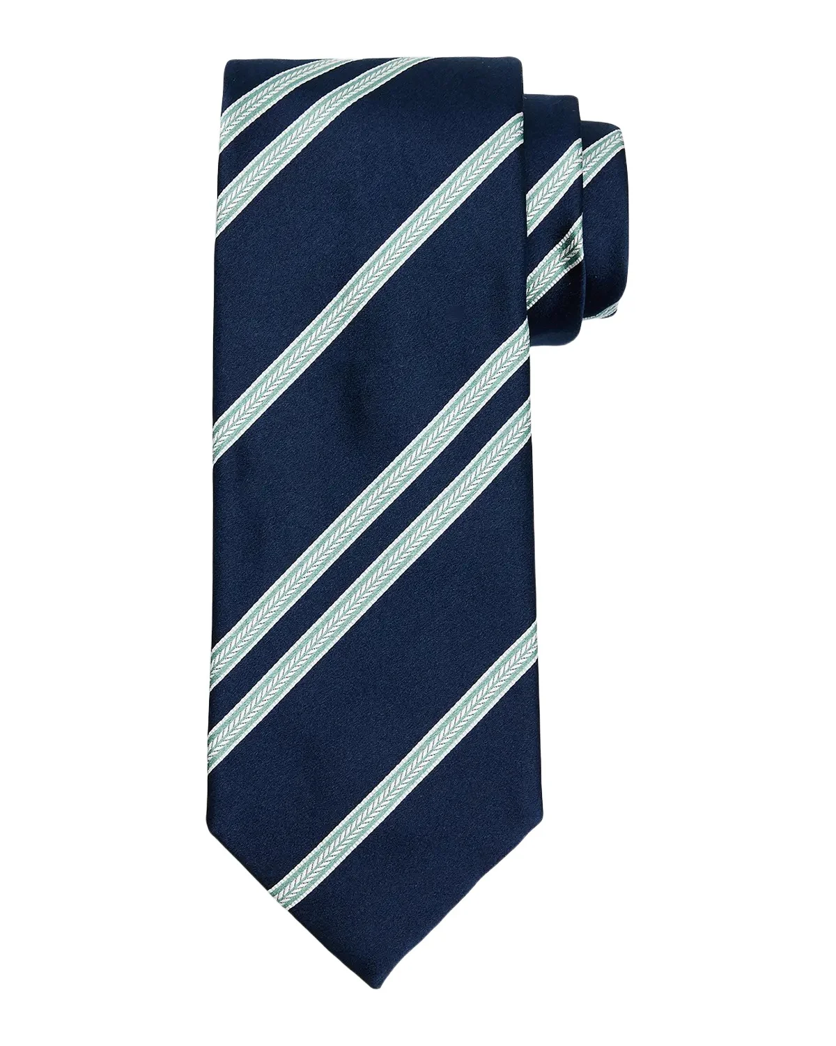 Men's Herringbone Stripe Jacquard Silk Tie