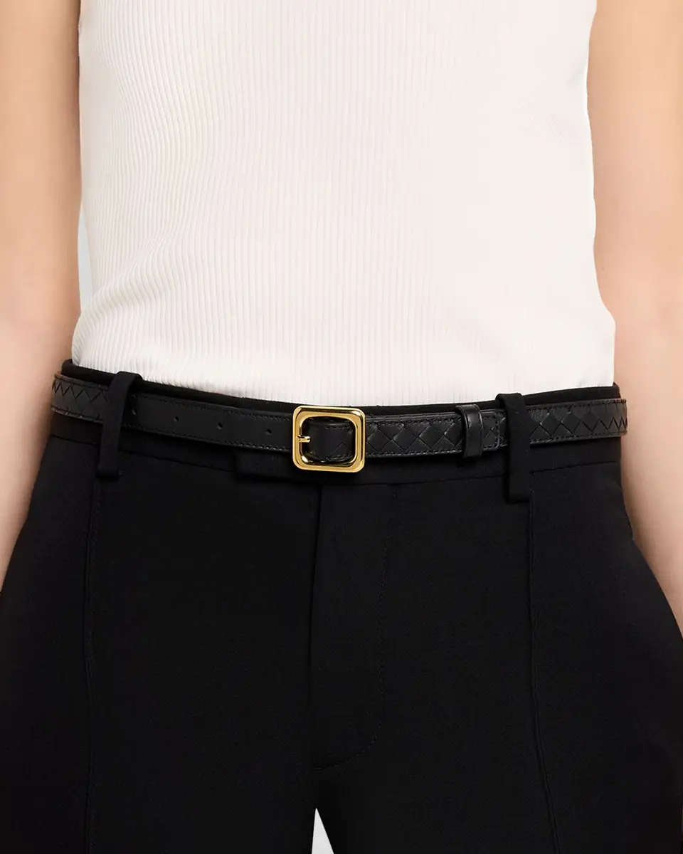 Bottega Veneta Watch-Buckle Intrecciato Leather Belt | Thumbnail 2