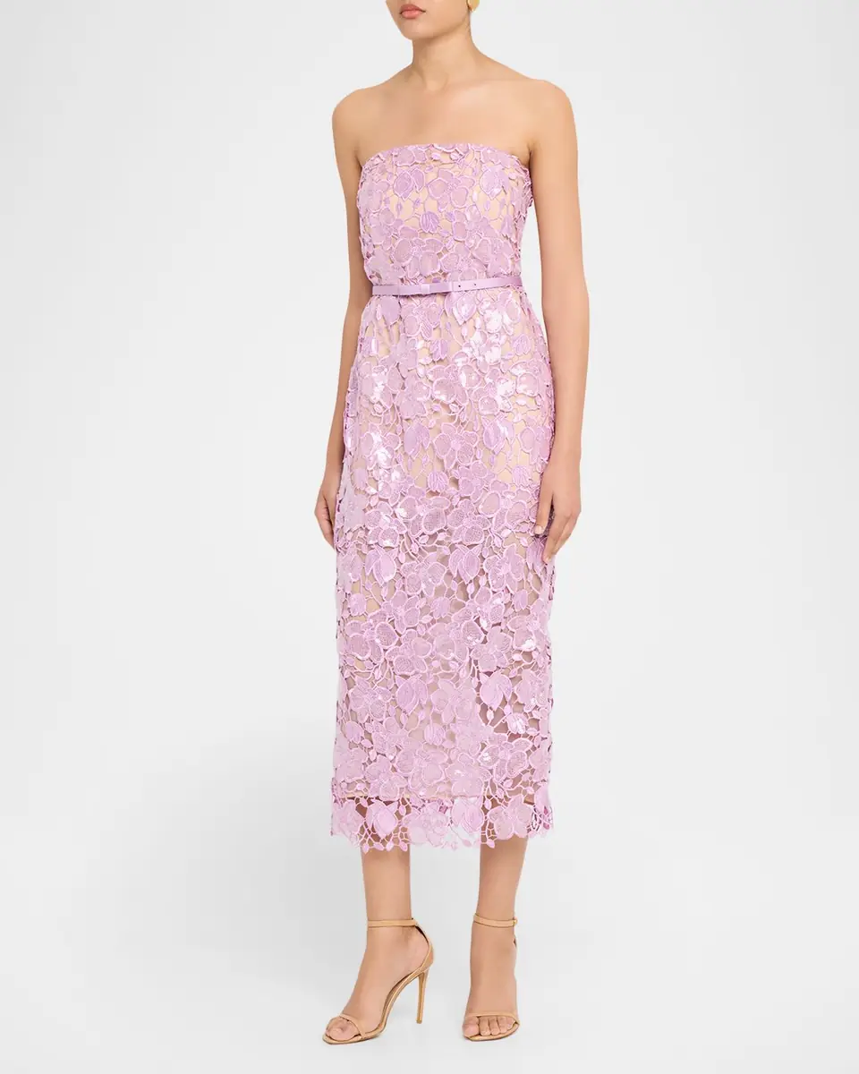 Retrofête Rowen Sequined Lace Midi Dress | Thumbnail 4 Retrofête Rowen Sequined Lace Midi Dress | Thumbnail 4