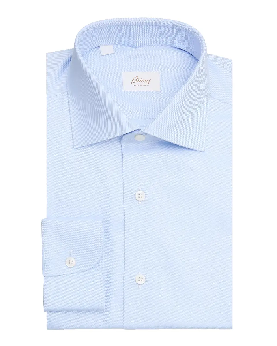 Brioni Men's Micro-Stripe Silk Dress Shirt | Thumbnail 3