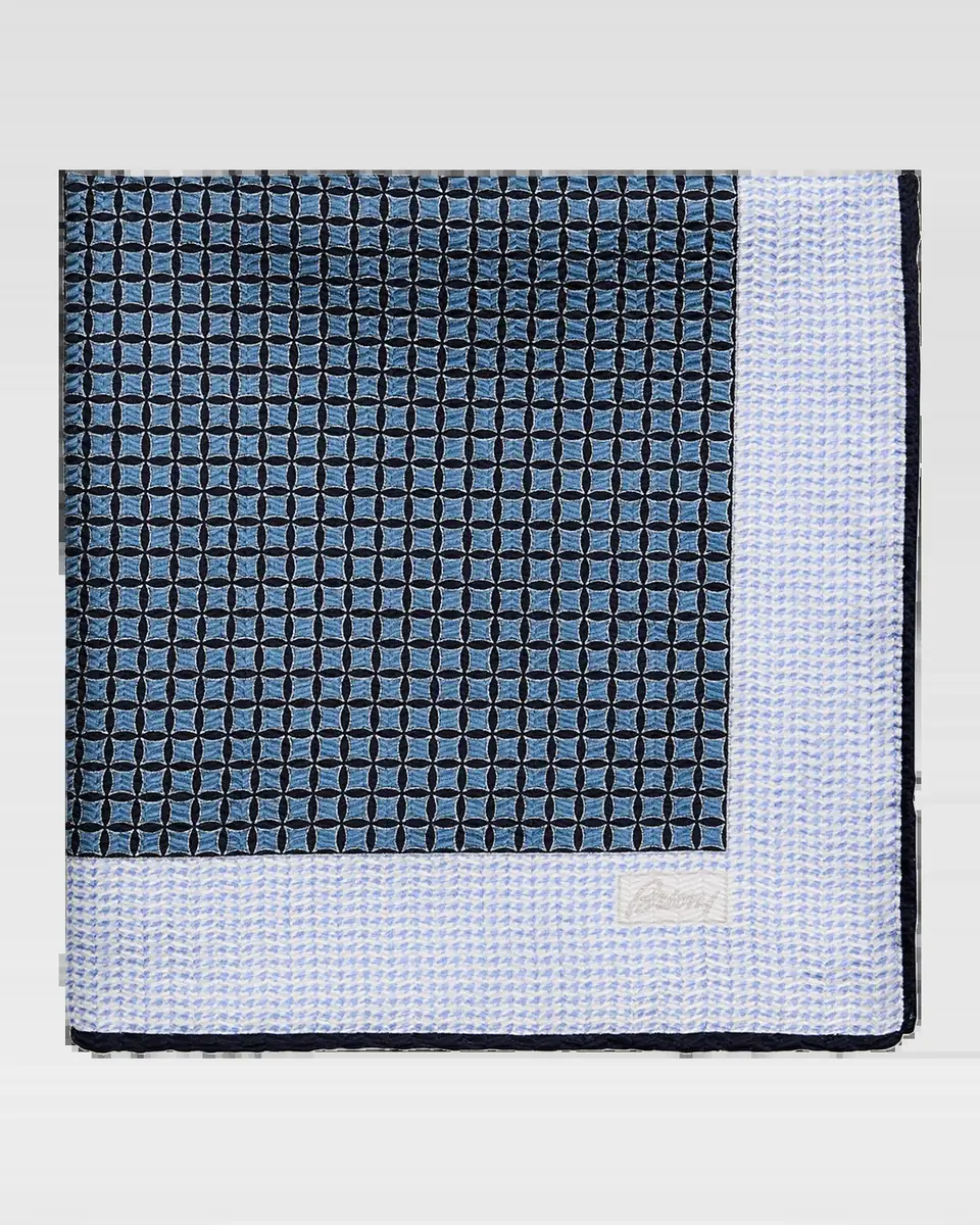 Brioni Men's Micro-Jacquard Hand-Rolled Silk Pocket Square | Thumbnail 2 Brioni Men's Micro-Jacquard Hand-Rolled Silk Pocket Square | Thumbnail 2